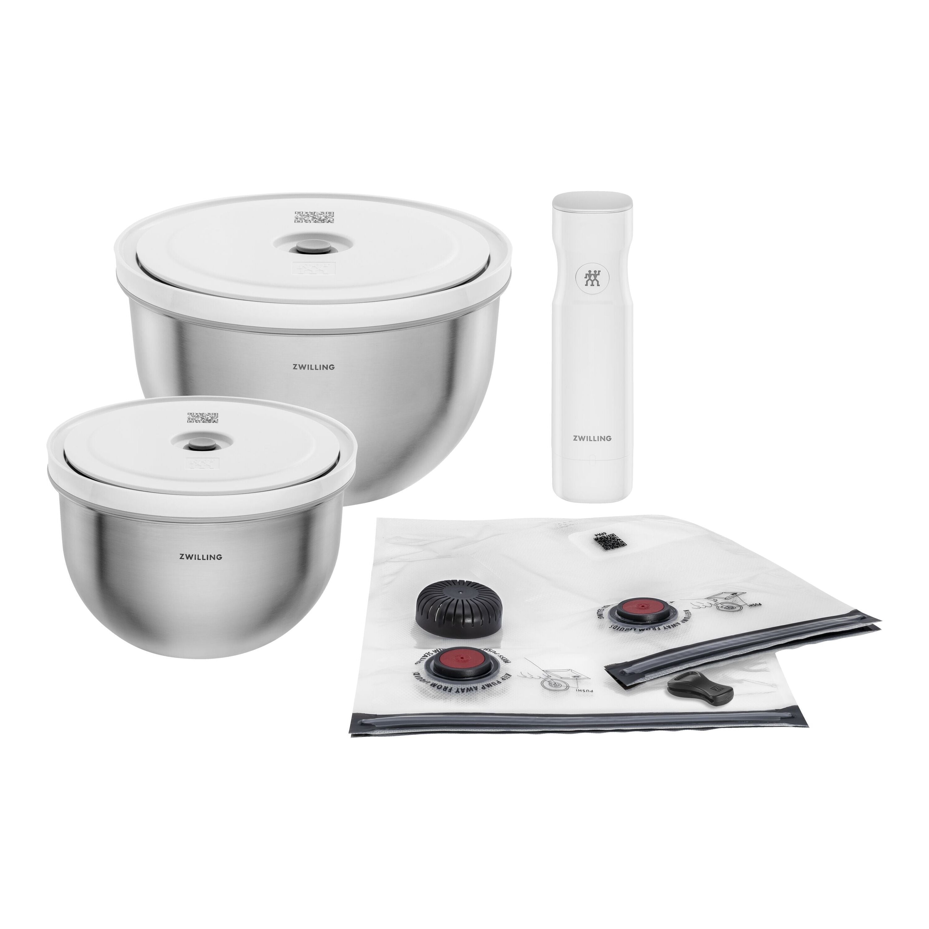 ZWILLING Fresh & Save BOWLS Stainless Steel / M/L Vacuum Starter Set, 9 Piece-Dinnerware-DECOROLALA