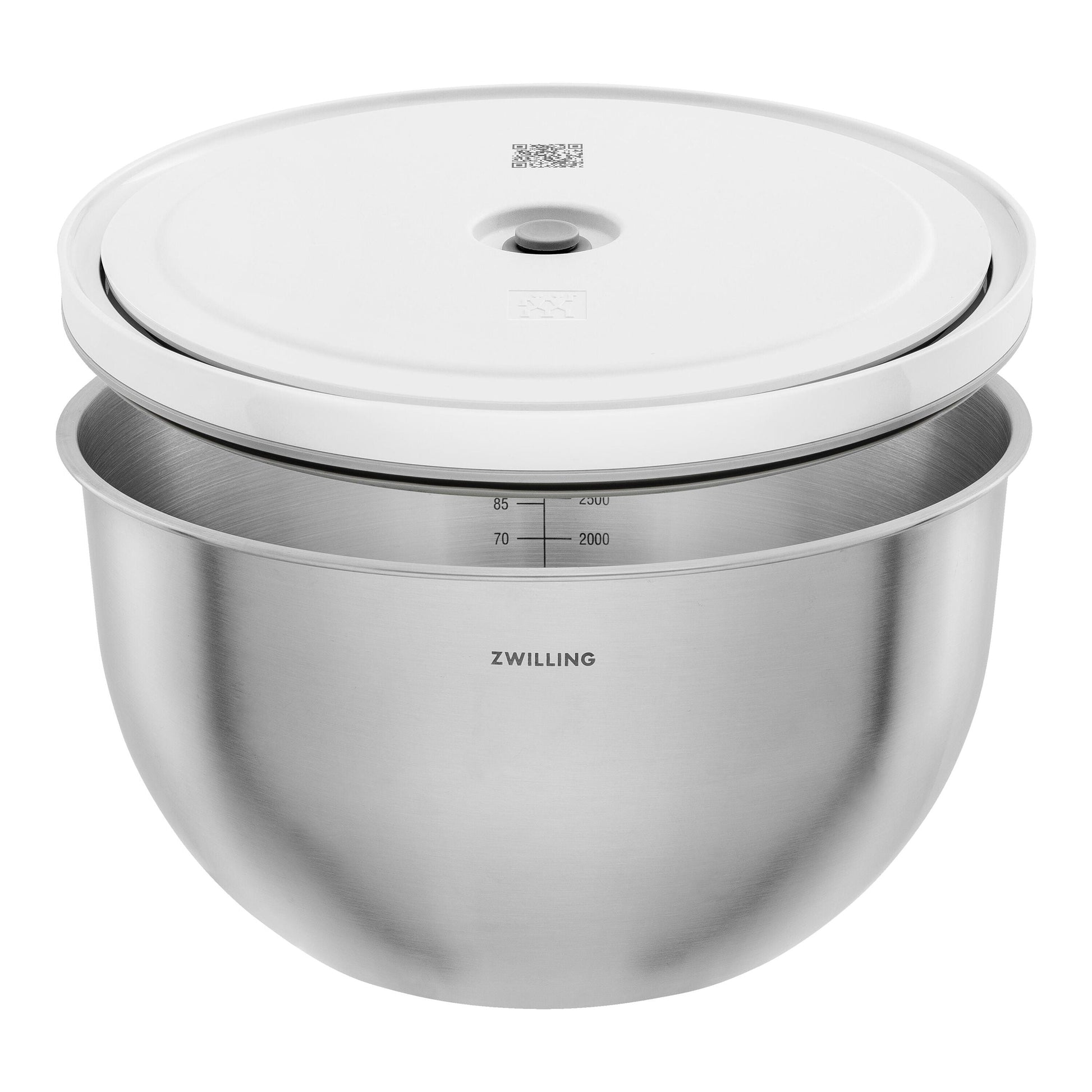 ZWILLING Fresh & Save BOWLS Vacuum Bowl L / 24 cm, Stainless Steel, Silver-Dinnerware-DECOROLALA