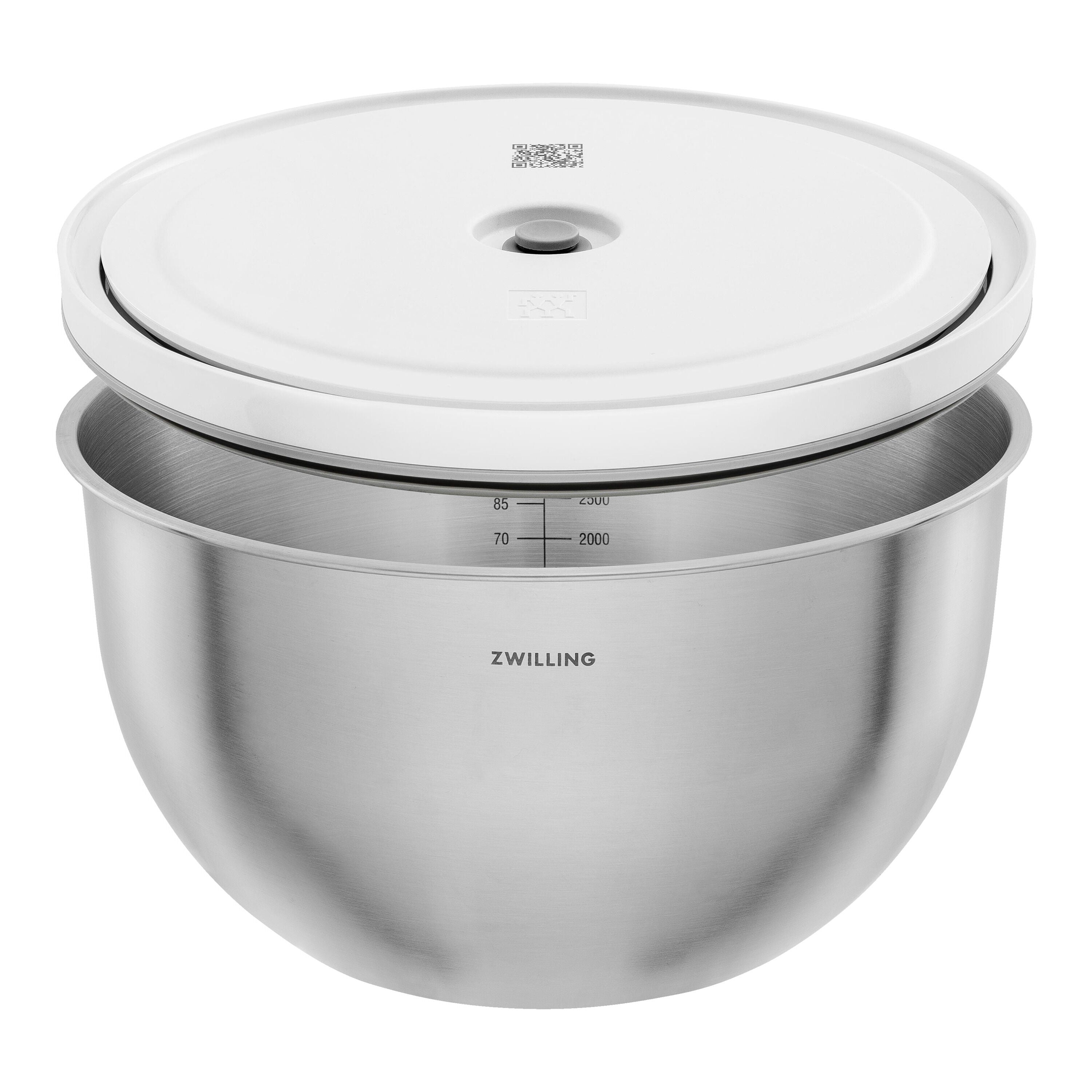 ZWILLING Fresh & Save BOWLS Vacuum Bowl L / 24 cm, Stainless Steel, Silver-Dinnerware-DECOROLALA