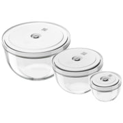 ZWILLING Fresh & Save BOWLS Vacuum Bowl Set S/M/L / 6 Piece Glass, Transparent-White-Dinnerware-DECOROLALA