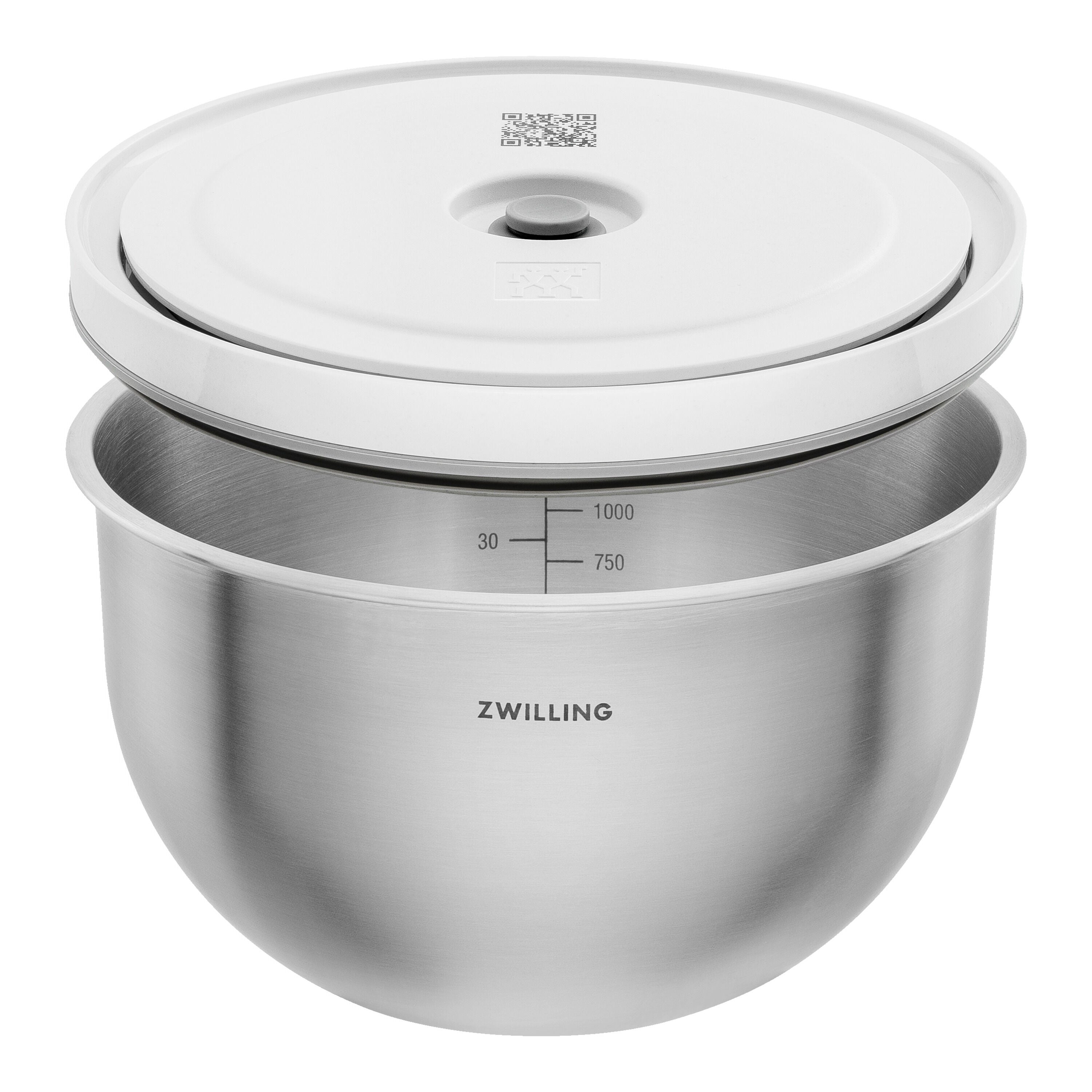 ZWILLING Fresh & Save BOWLS Vacuum Bowl Set S/M/L / 6 Piece Stainless Steel, Silver-White-Dinnerware-DECOROLALA