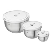 ZWILLING Fresh & Save BOWLS Vacuum Bowl Set S/M/L / 6 Piece Stainless Steel, Silver-White-Dinnerware-DECOROLALA