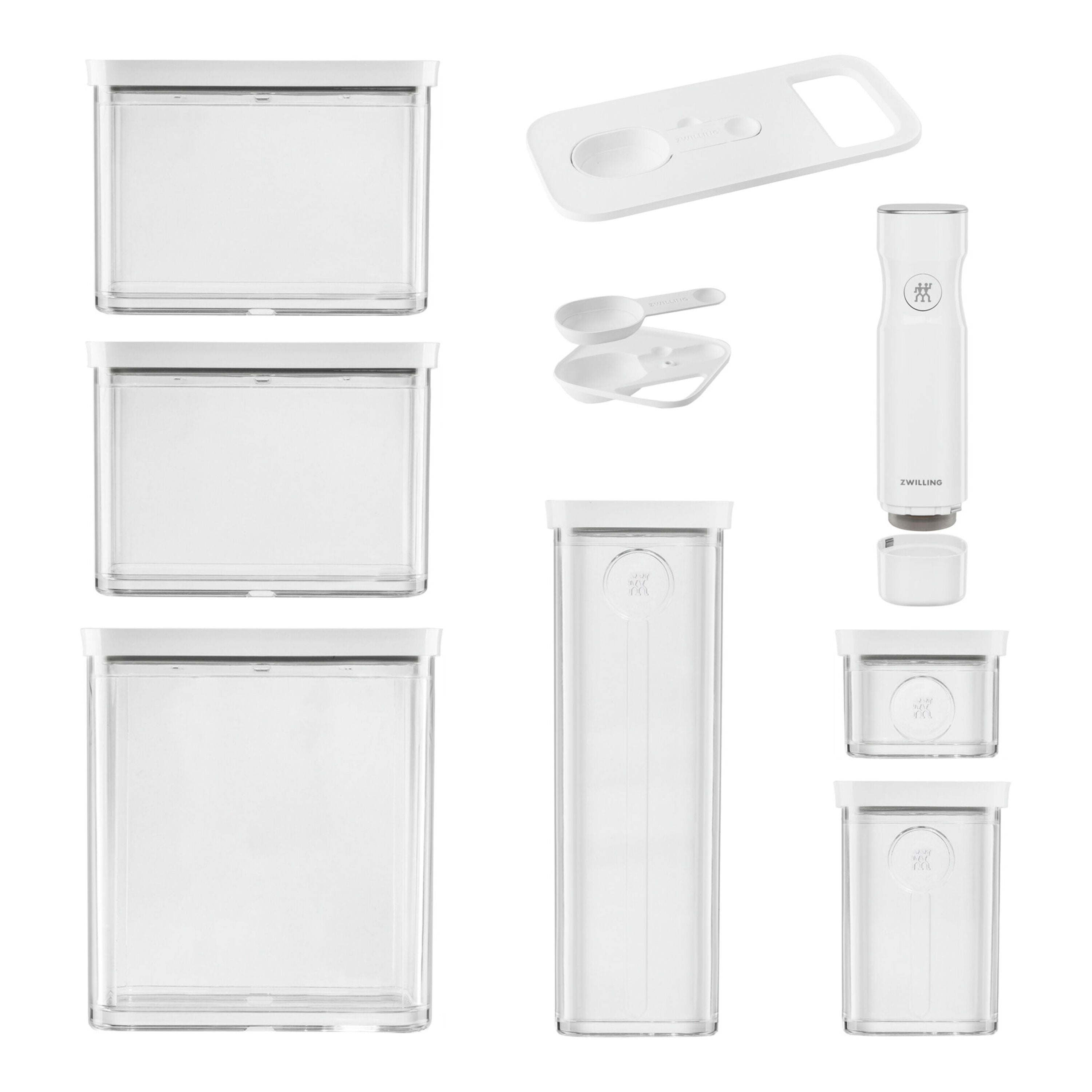 ZWILLING Fresh & Save CUBE Cube Vacuum Starter Set, 9 Piece, Transparent-White-n/a-DECOROLALA