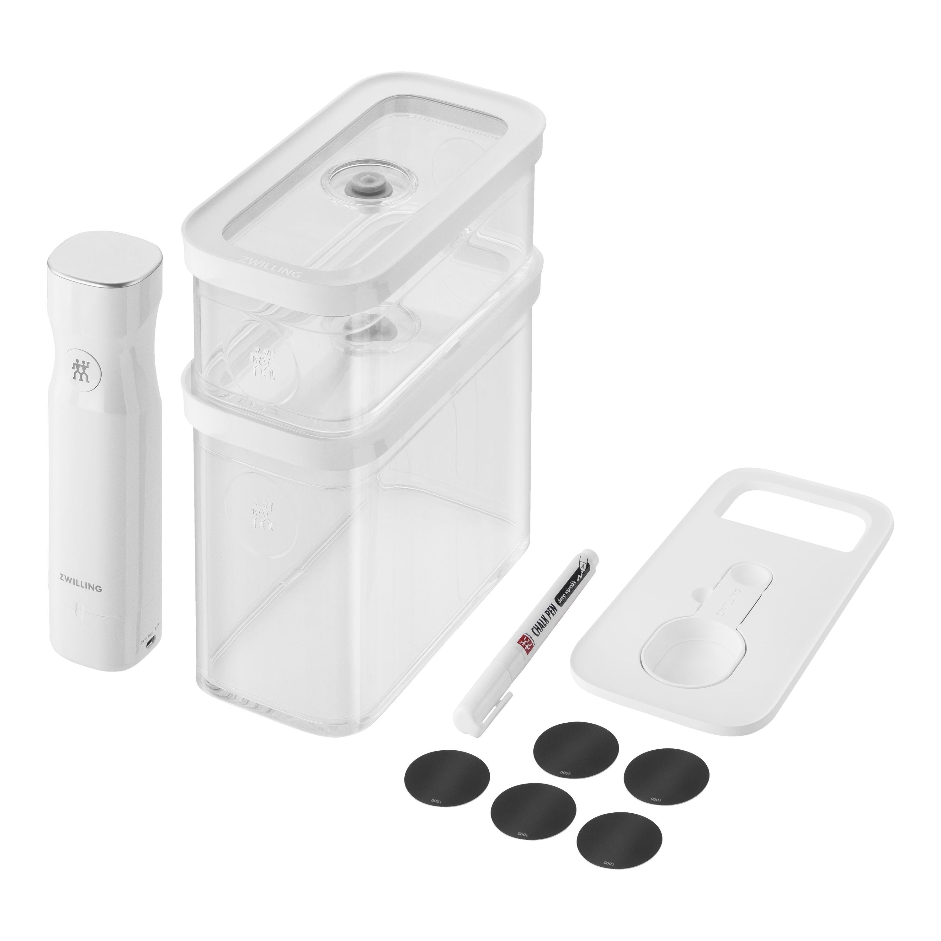 ZWILLING Fresh & Save CUBE Cube Vacuum Starter Set, M / 5 Piece Transparent-White-Canvas Print-DECOROLALA