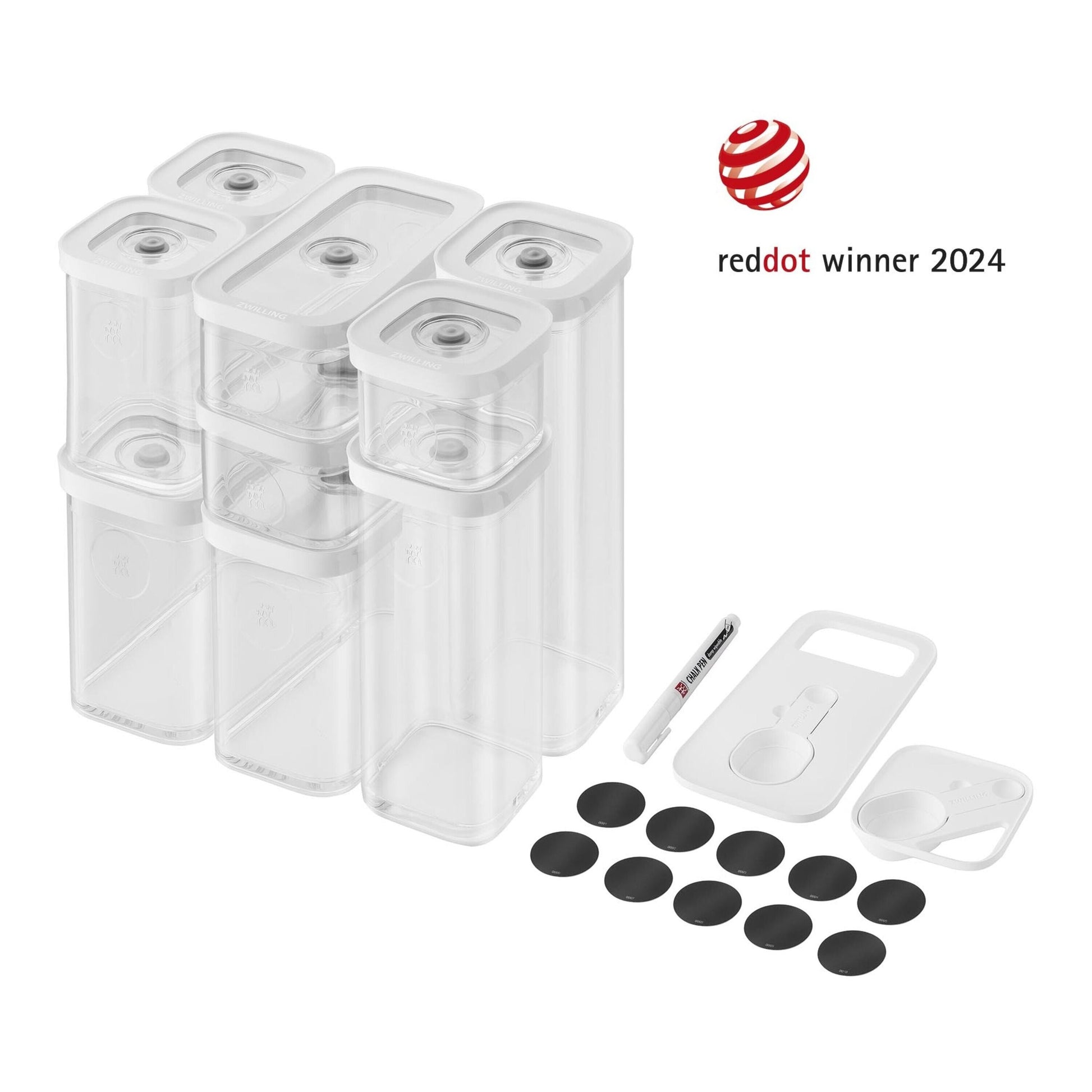 ZWILLING Fresh & Save Cube Set 12-Piece Clear White-Food Storage Container-DECOROLALA