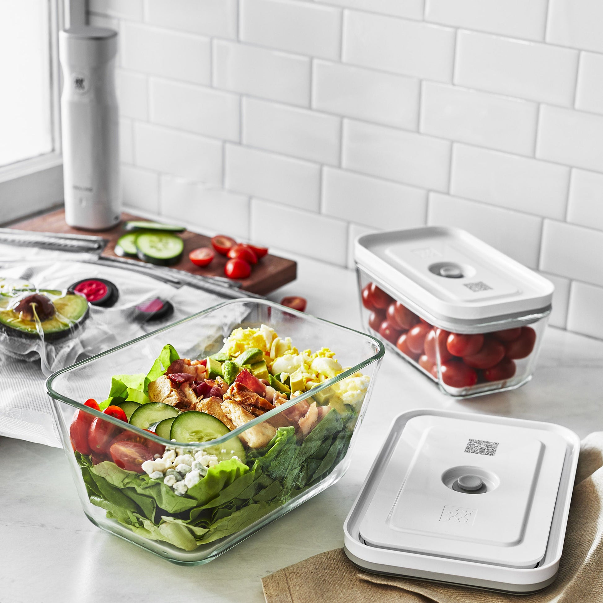 ZWILLING Fresh & Save L Vacuum Box, Glass, Grey-Food Storage-DECOROLALA