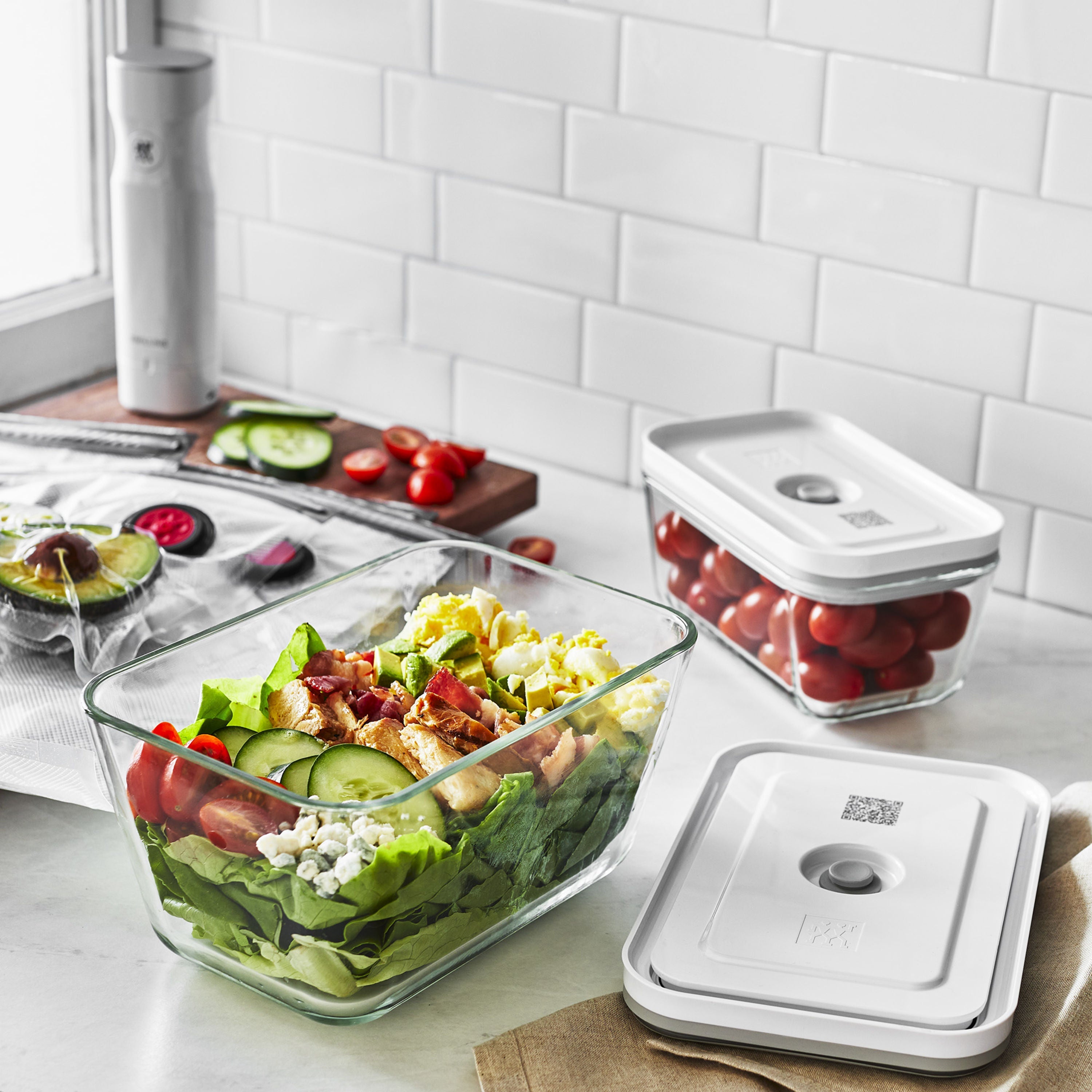 ZWILLING Fresh & Save L Vacuum Box, Glass, Grey-Food Storage-DECOROLALA