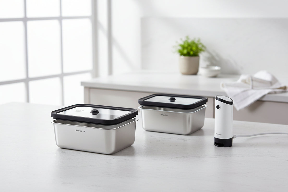ZWILLING Fresh & Save STAINLESS S/M/L / 6 Piece Vacuum Box Set, Stainless Steel, Silver-Needs Review-DECOROLALA