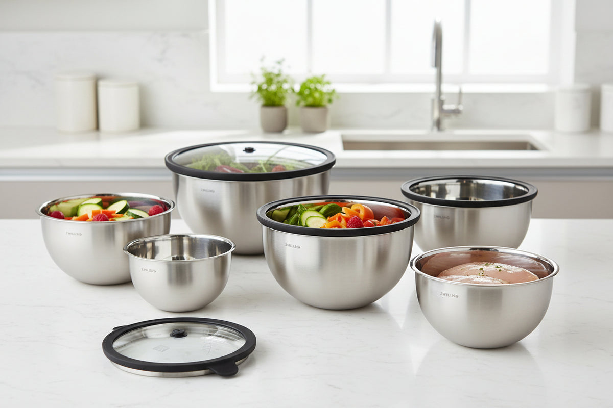 ZWILLING Fresh & Save STAINLESS Vacuum Bowl Set S/M/L / 6 Piece, Stainless Steel, Silver-n/a-DECOROLALA