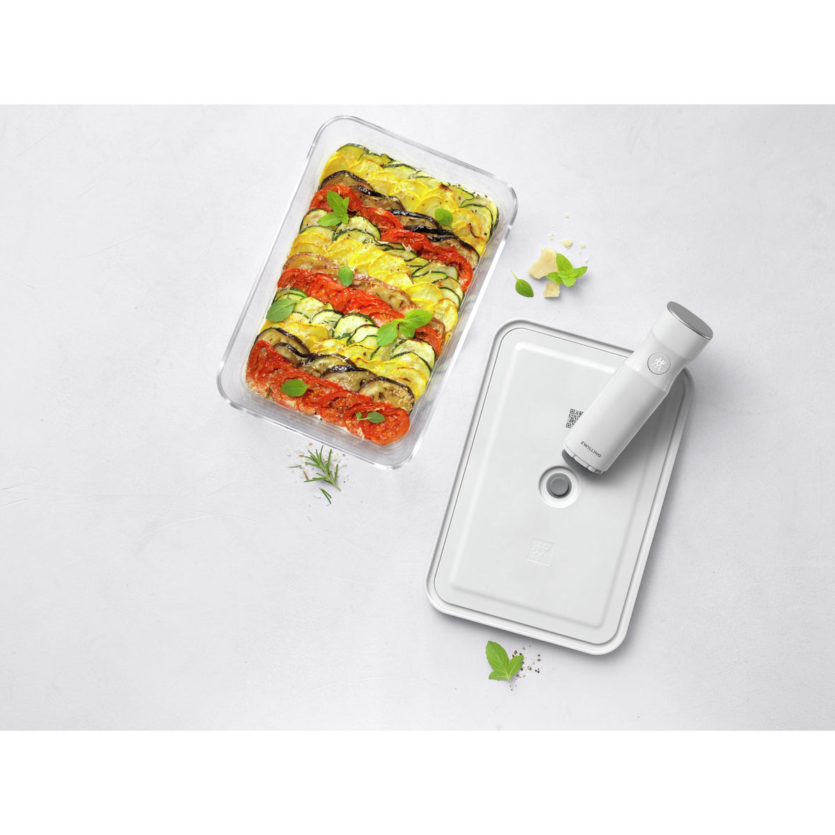 ZWILLING Fresh & Save Vacuum Gratin Dish - Glass Grey-Vacuum Sealer Accessories-DECOROLALA