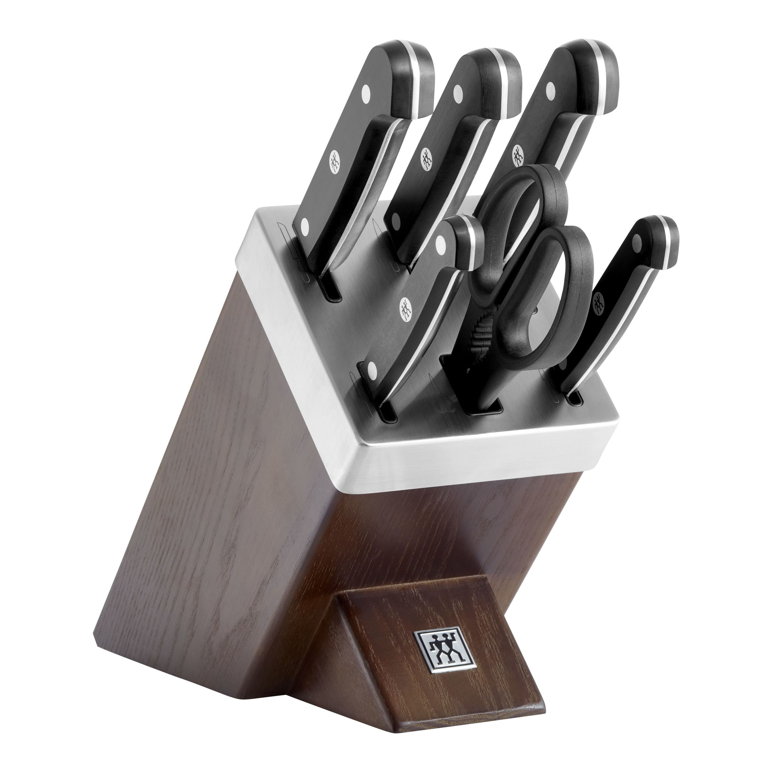 ZWILLING Gourmet 7 Piece Self-Sharpening Block Set, Brown-Knife Block-DECOROLALA