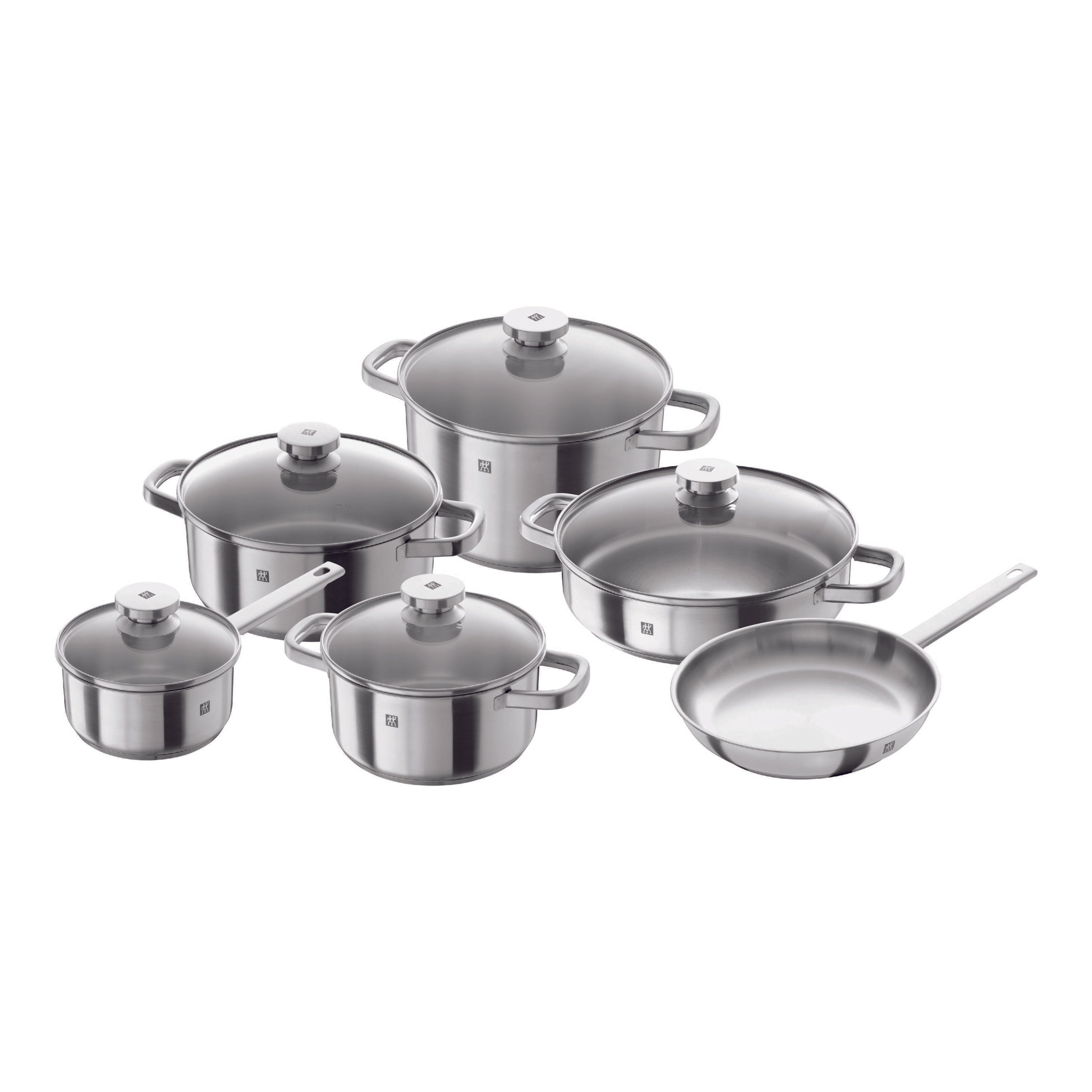 ZWILLING Joy Cookware Set, 11 Piece 18/10 Stainless Steel-Cookware Set-DECOROLALA