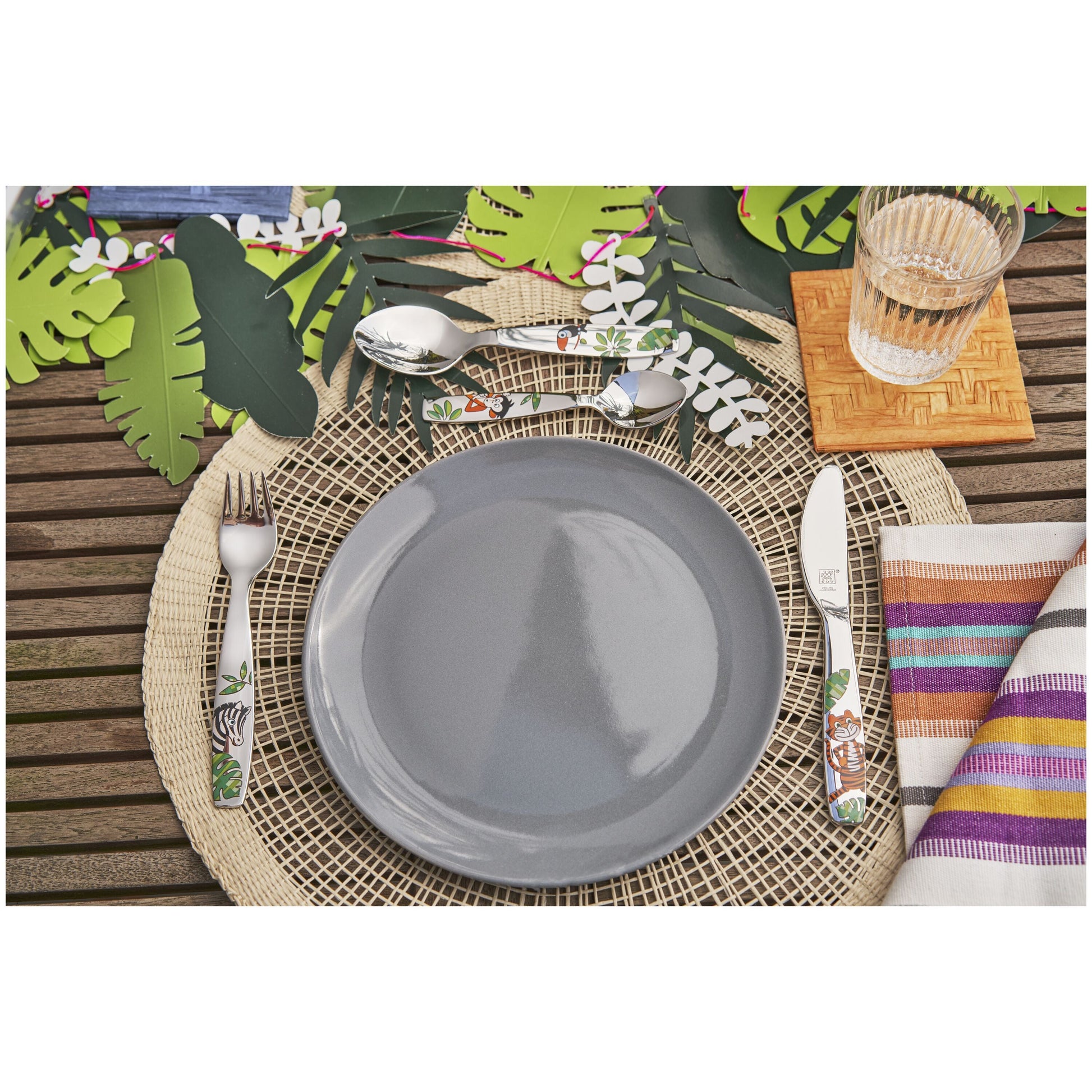 ZWILLING Jungle 4 Piece, Children's Flatware Set, Silver-Flatware Set-DECOROLALA