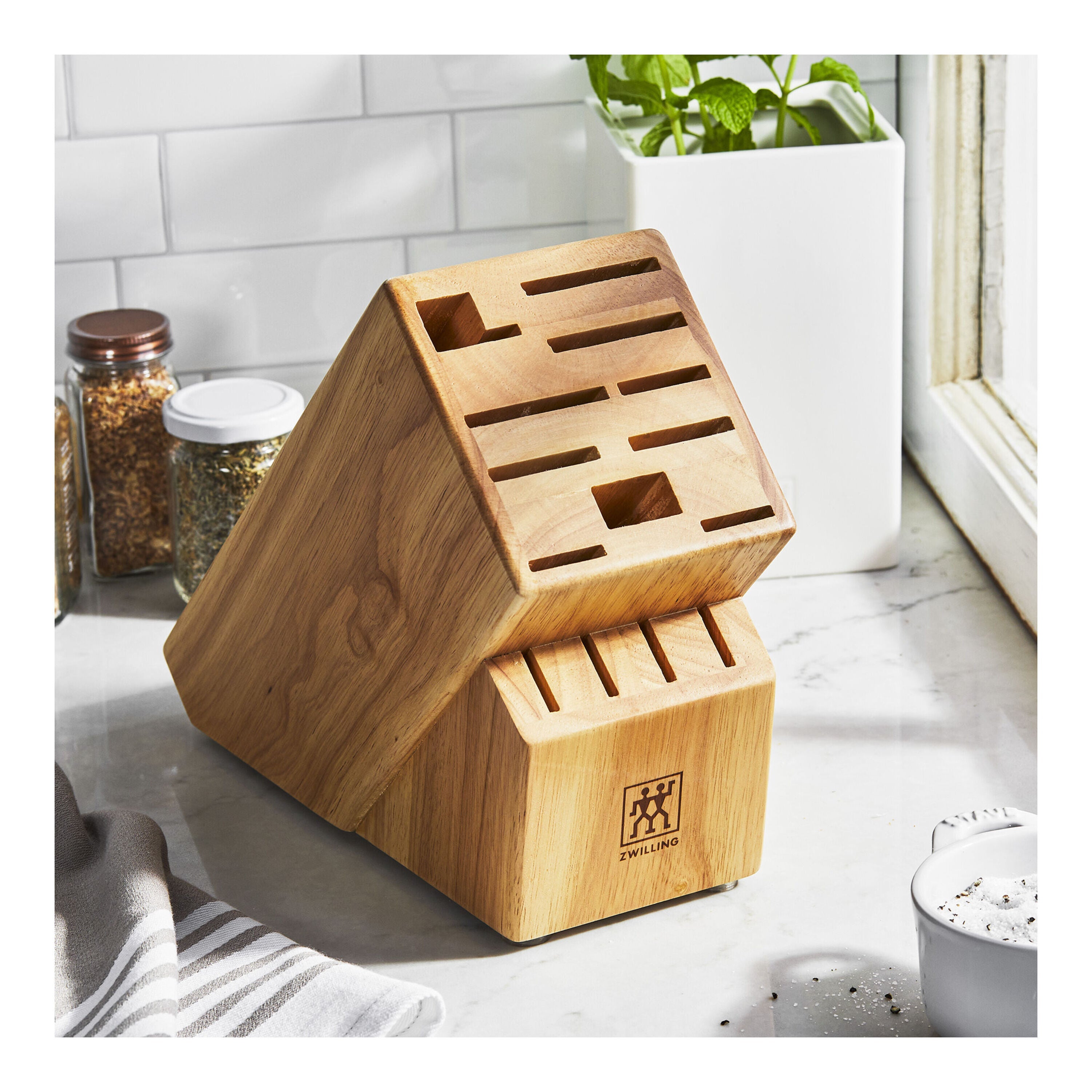 ZWILLING Knife Block - 12 Slot Natural Wood-Knife Block-DECOROLALA