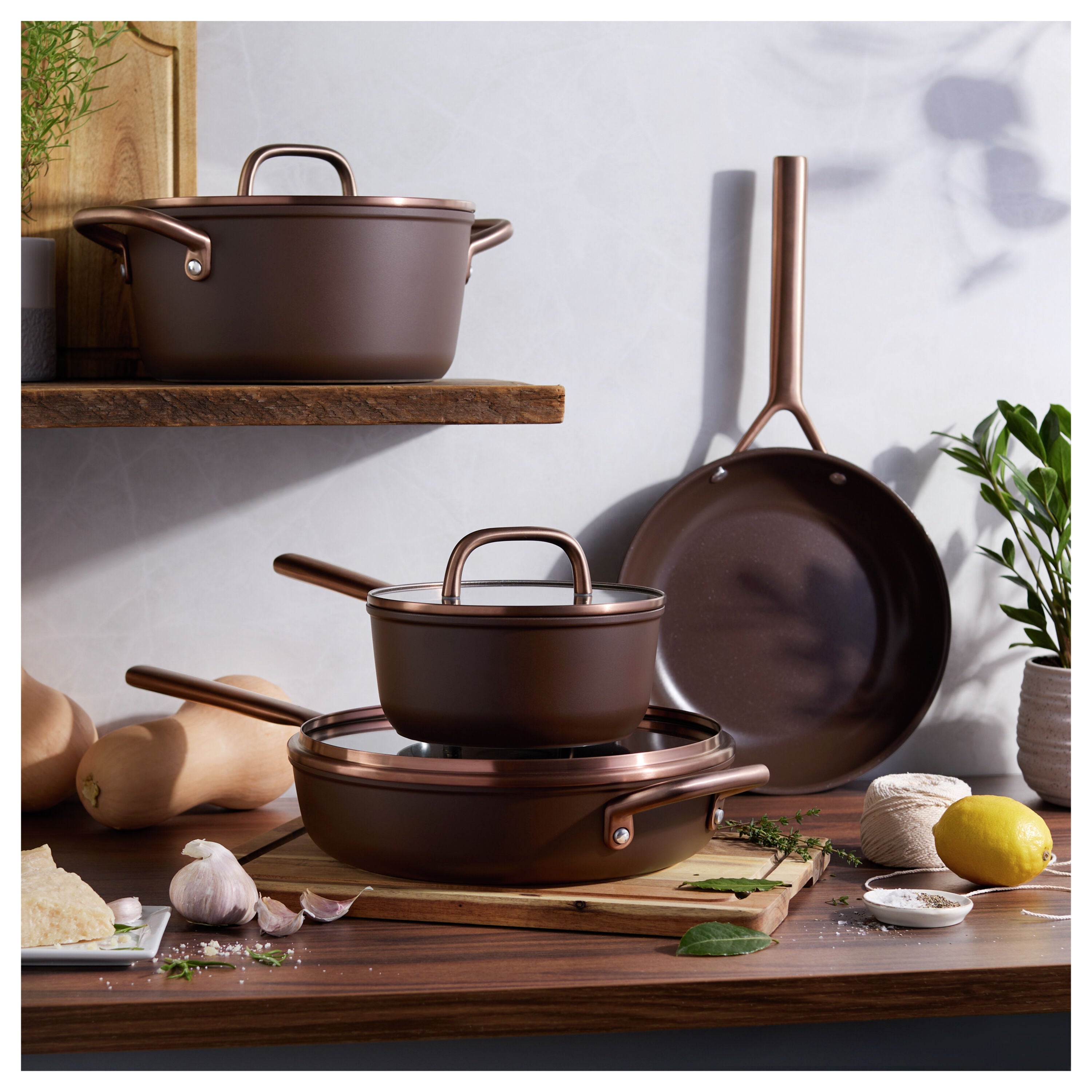 ZWILLING Milano 7 Piece Aluminum Cookware Set, Brown-n/a-DECOROLALA