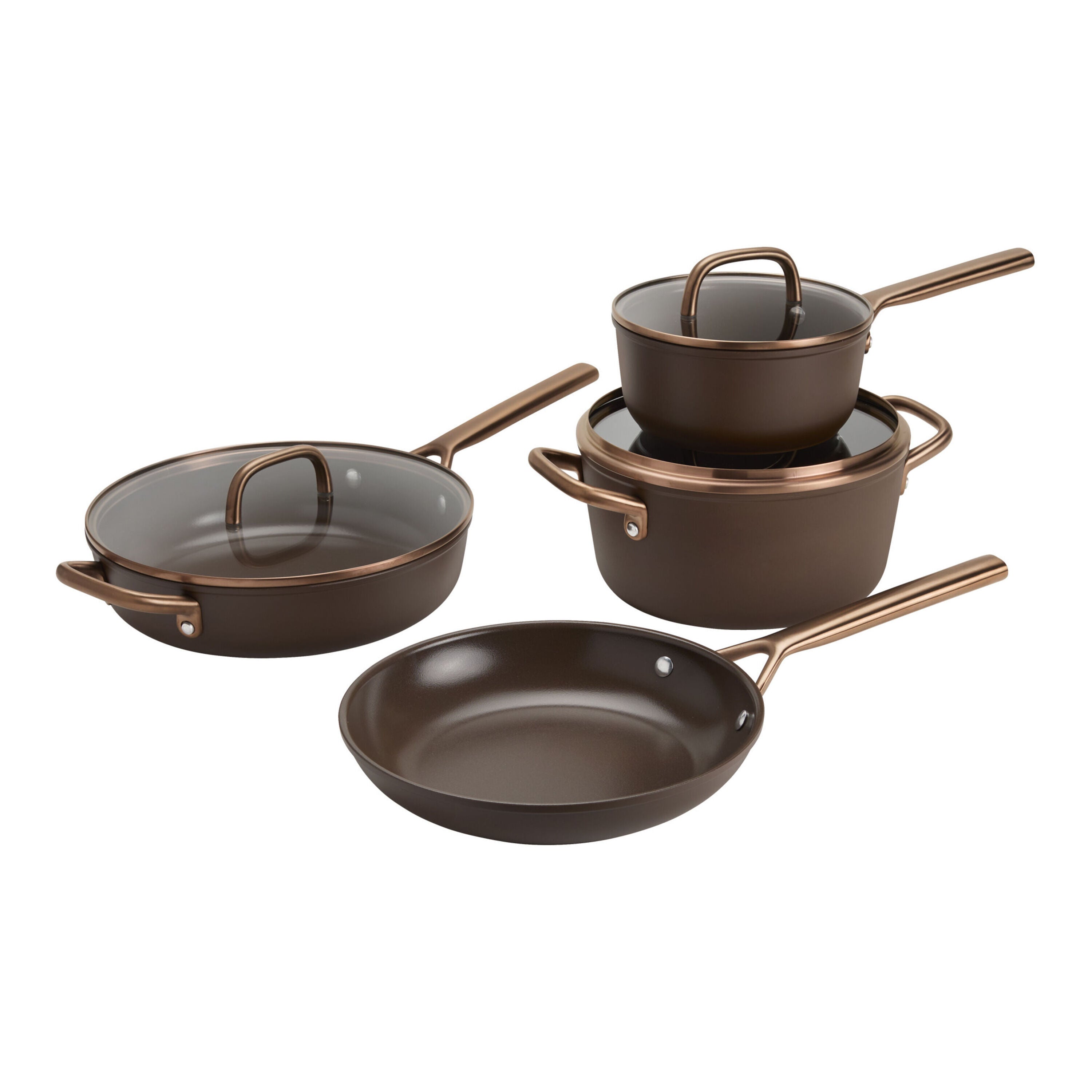 ZWILLING Milano 7 Piece Aluminum Cookware Set, Brown-n/a-DECOROLALA