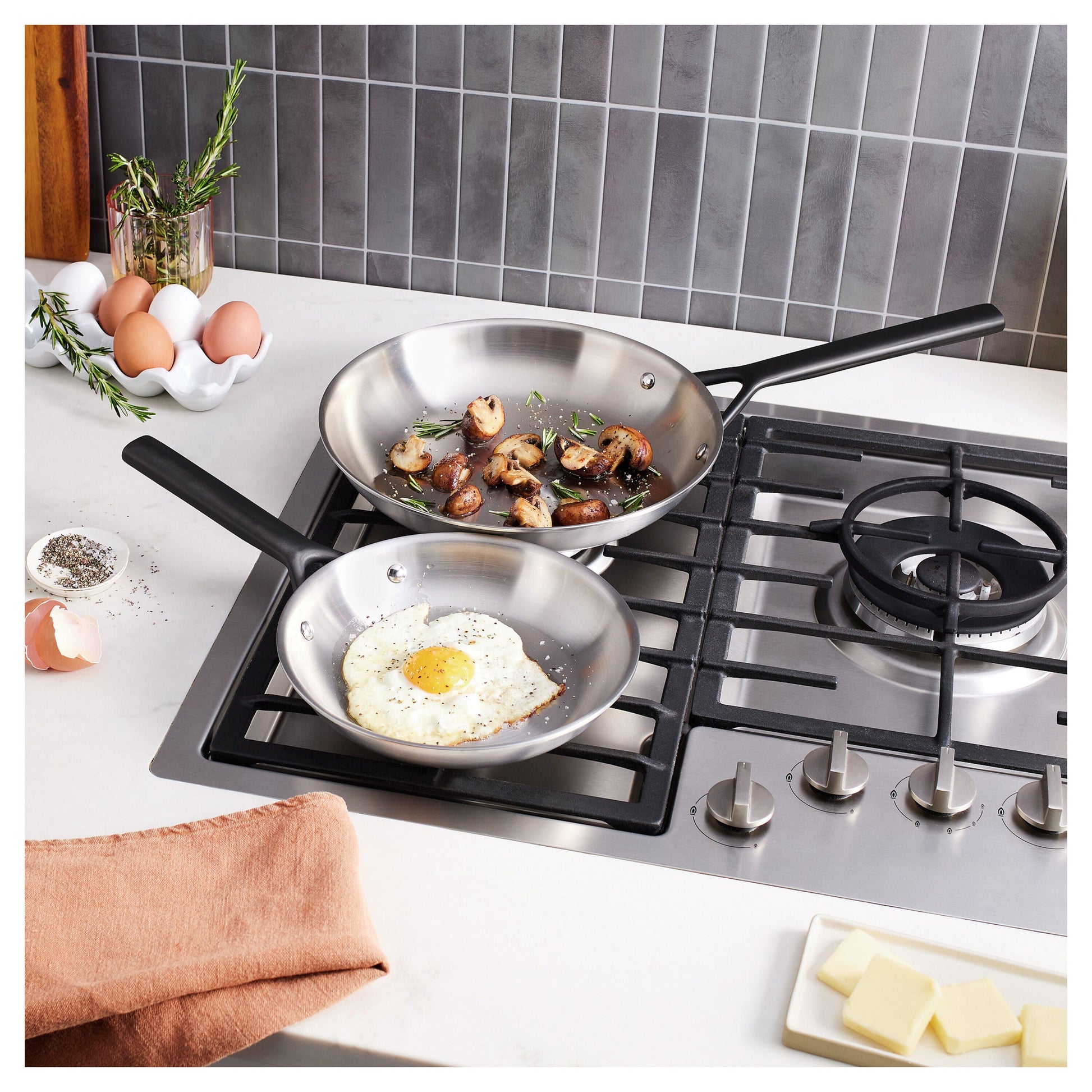 ZWILLING Milano Stainless Steel Fry Pan Set - 2pc-DECOROLALA