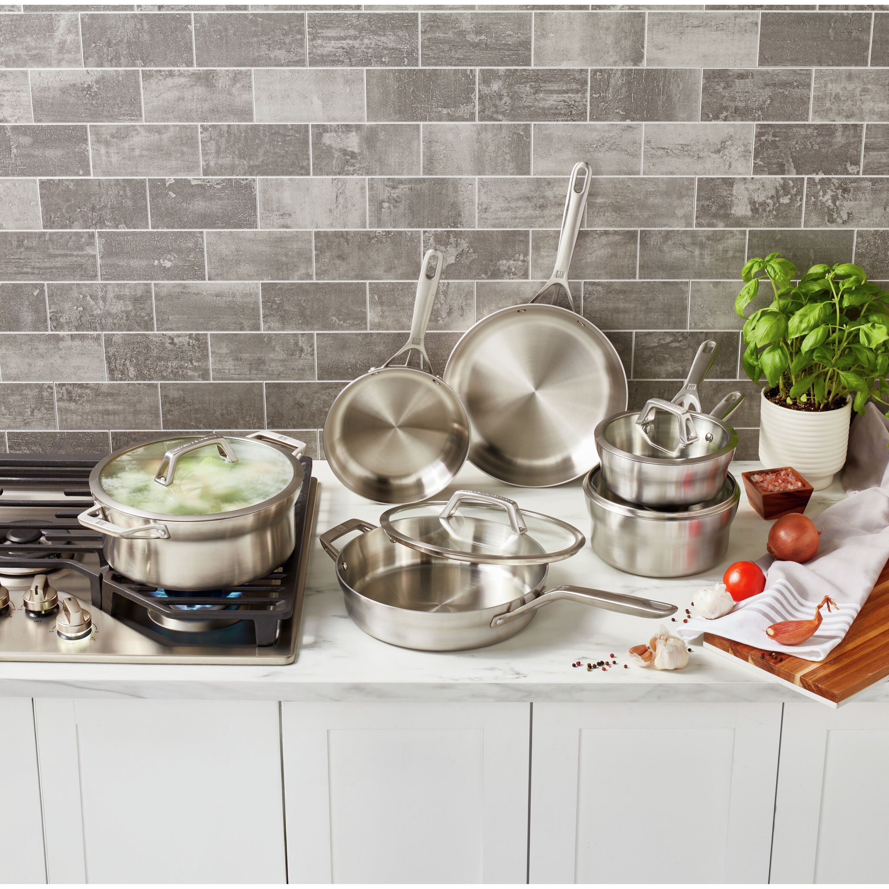 ZWILLING Motion 10-Piece Stainless Steel Cookware Set-DECOROLALA