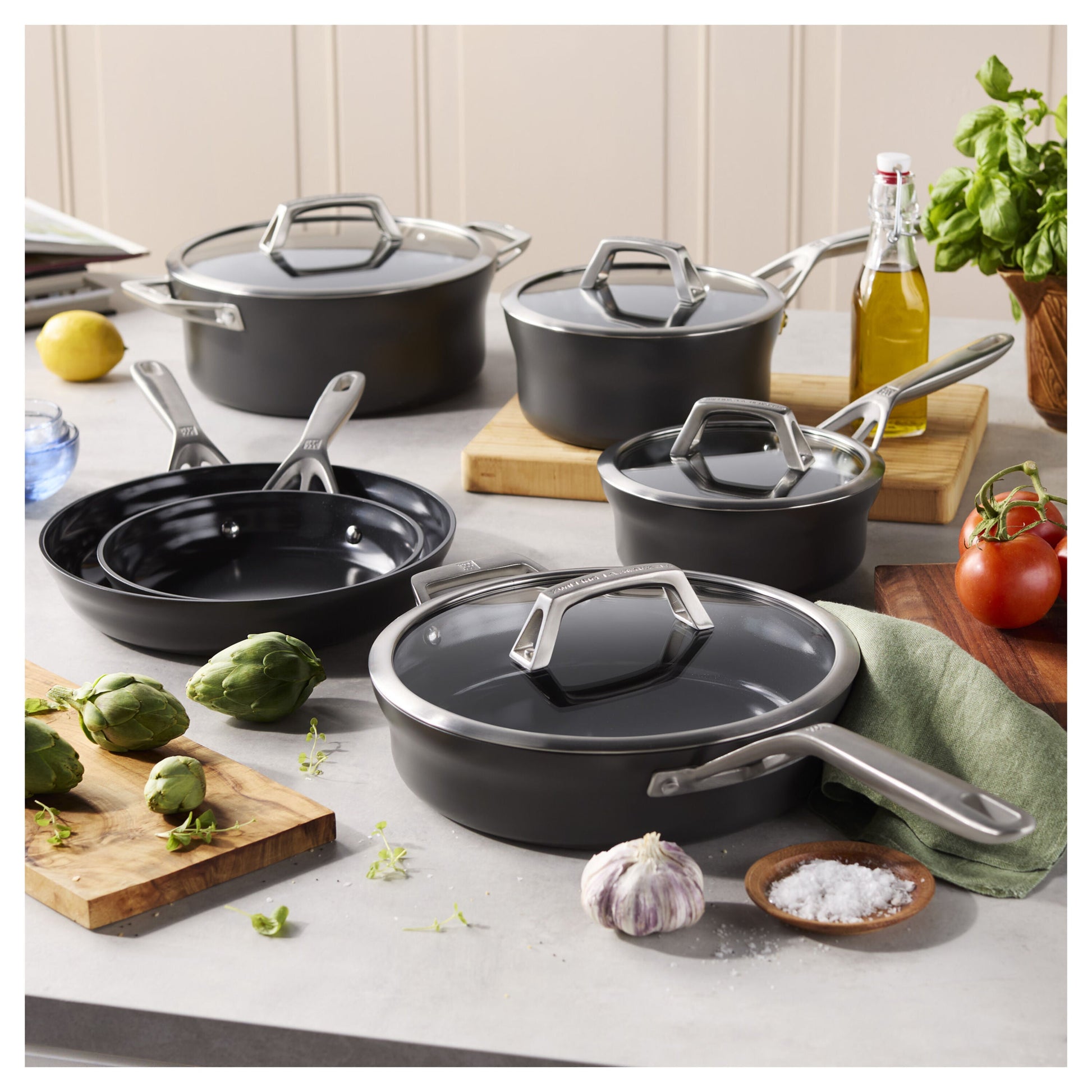 ZWILLING Motion Ceramic 10-Piece Cookware Set-DECOROLALA