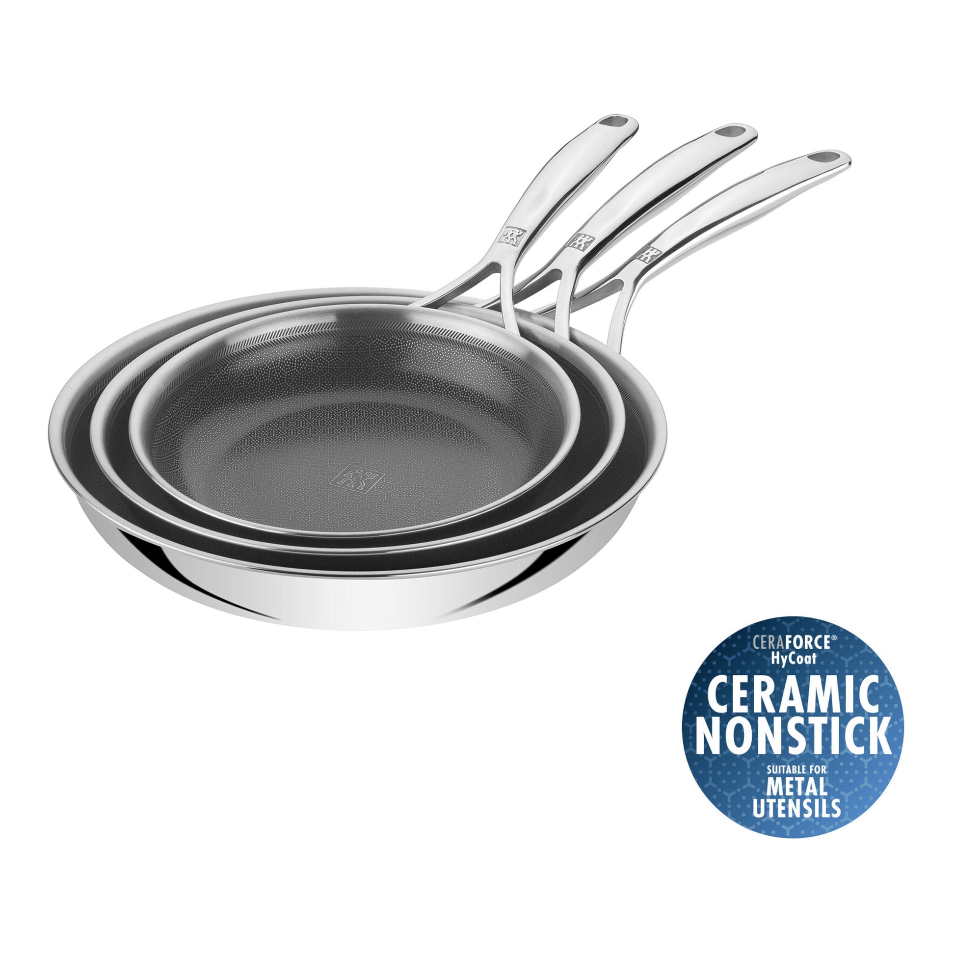 ZWILLING Peak 3-Piece Fry Pan Set 18/10 Stainless Steel-DECOROLALA