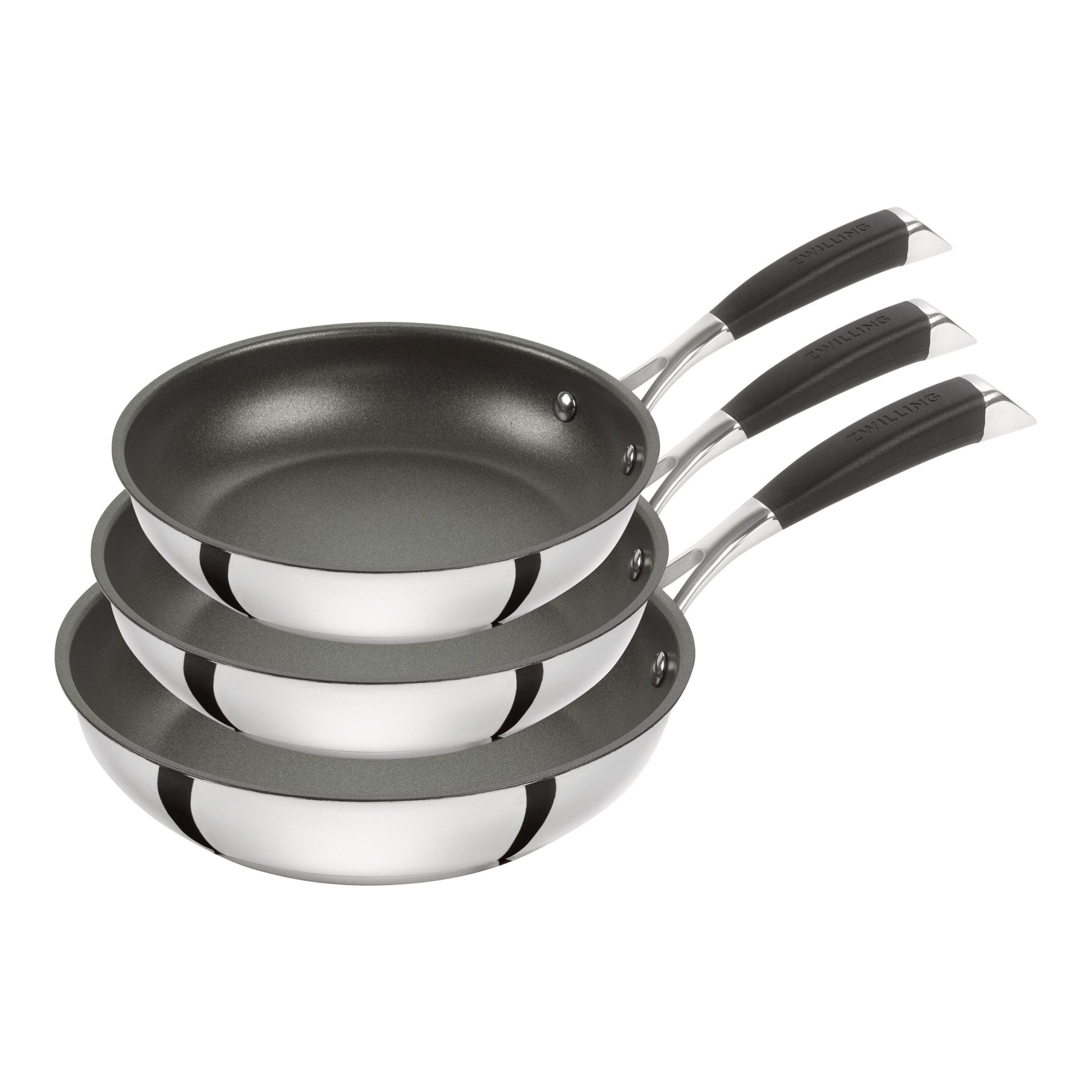 ZWILLING Plus 3 Piece Stainless Steel Fry Pan Set-Frying Pan-DECOROLALA