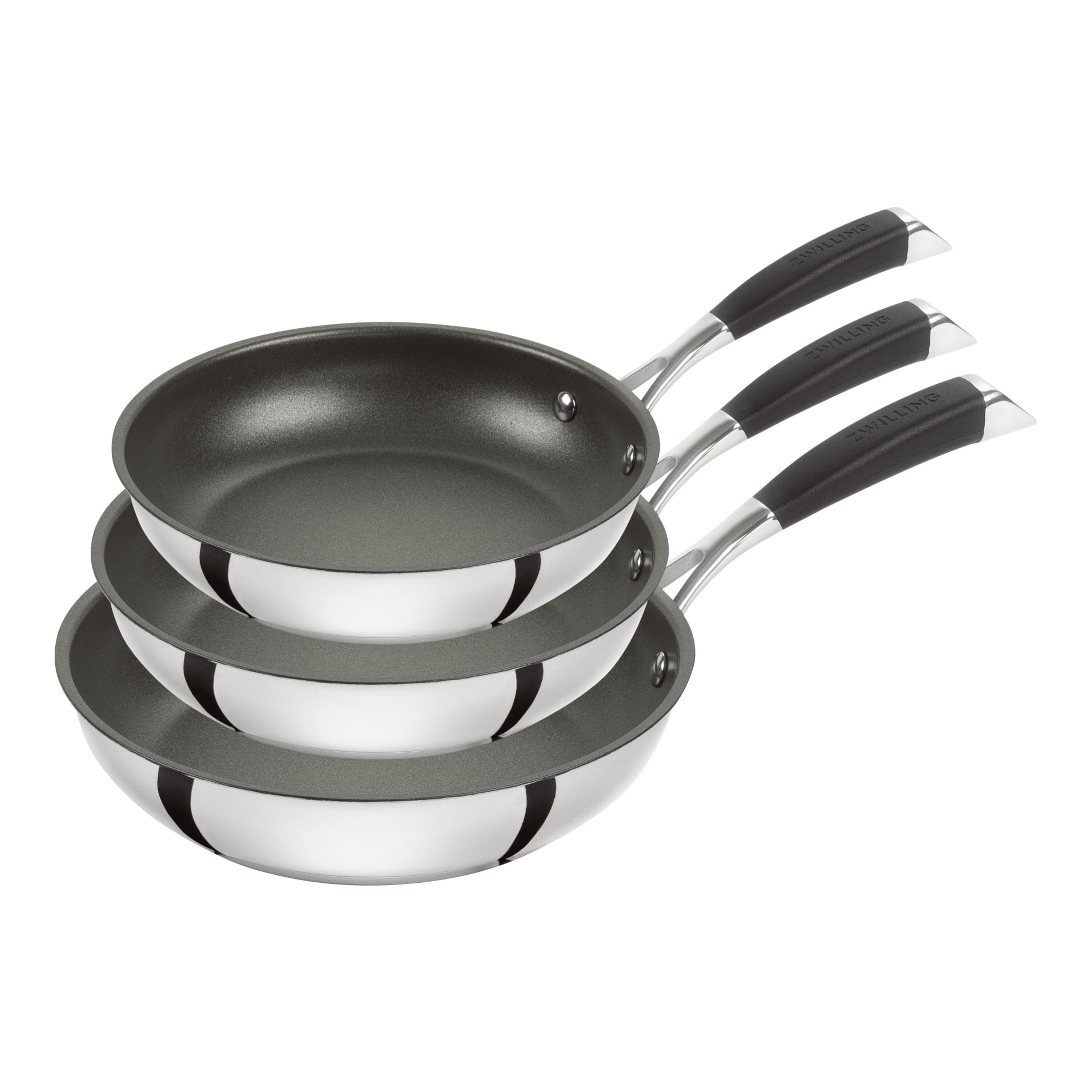 ZWILLING Plus 3 Piece Stainless Steel Fry Pan Set-Frying Pan-DECOROLALA