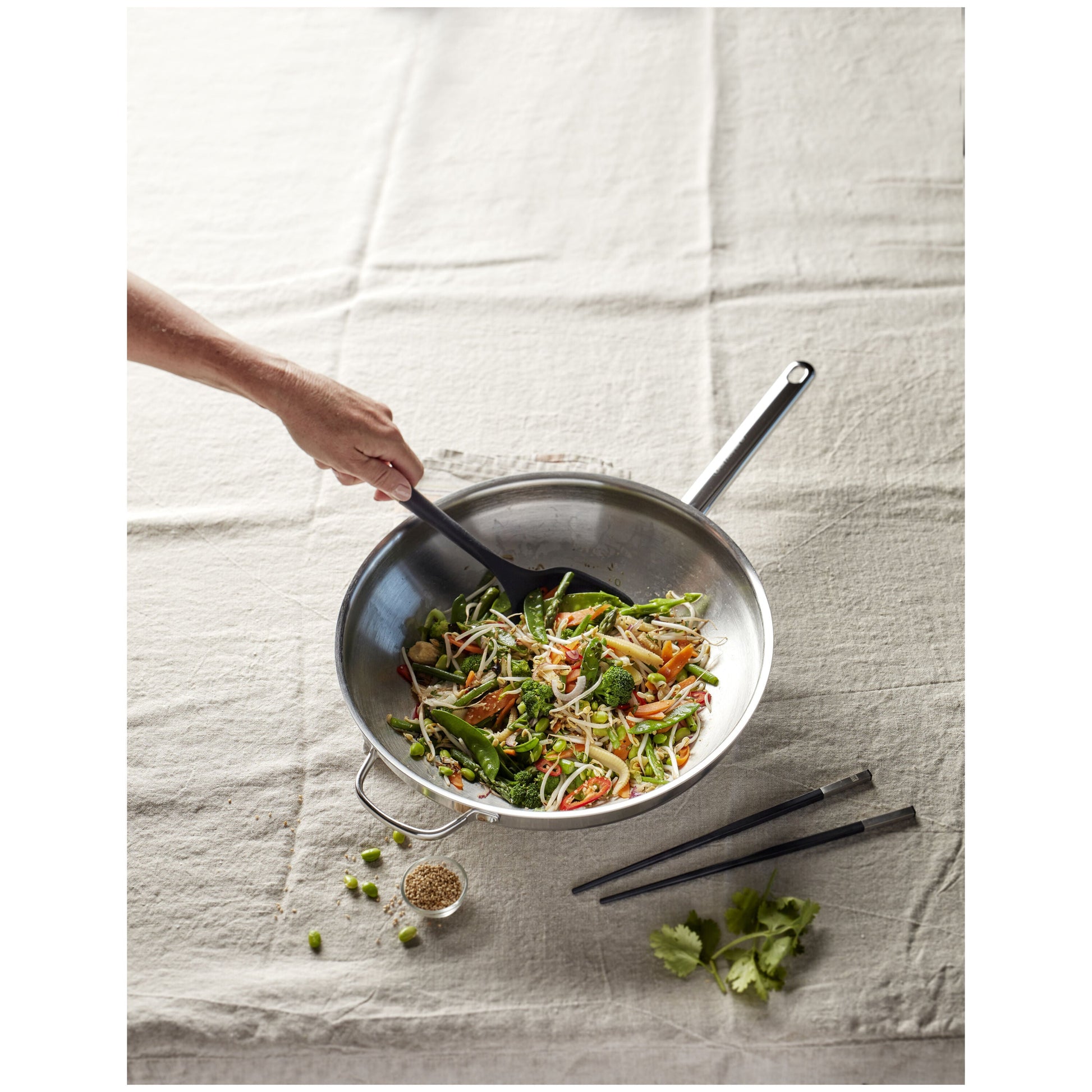 ZWILLING Plus 32 cm / 12.5 inch 18/10 Stainless Steel Wok-Wok-DECOROLALA