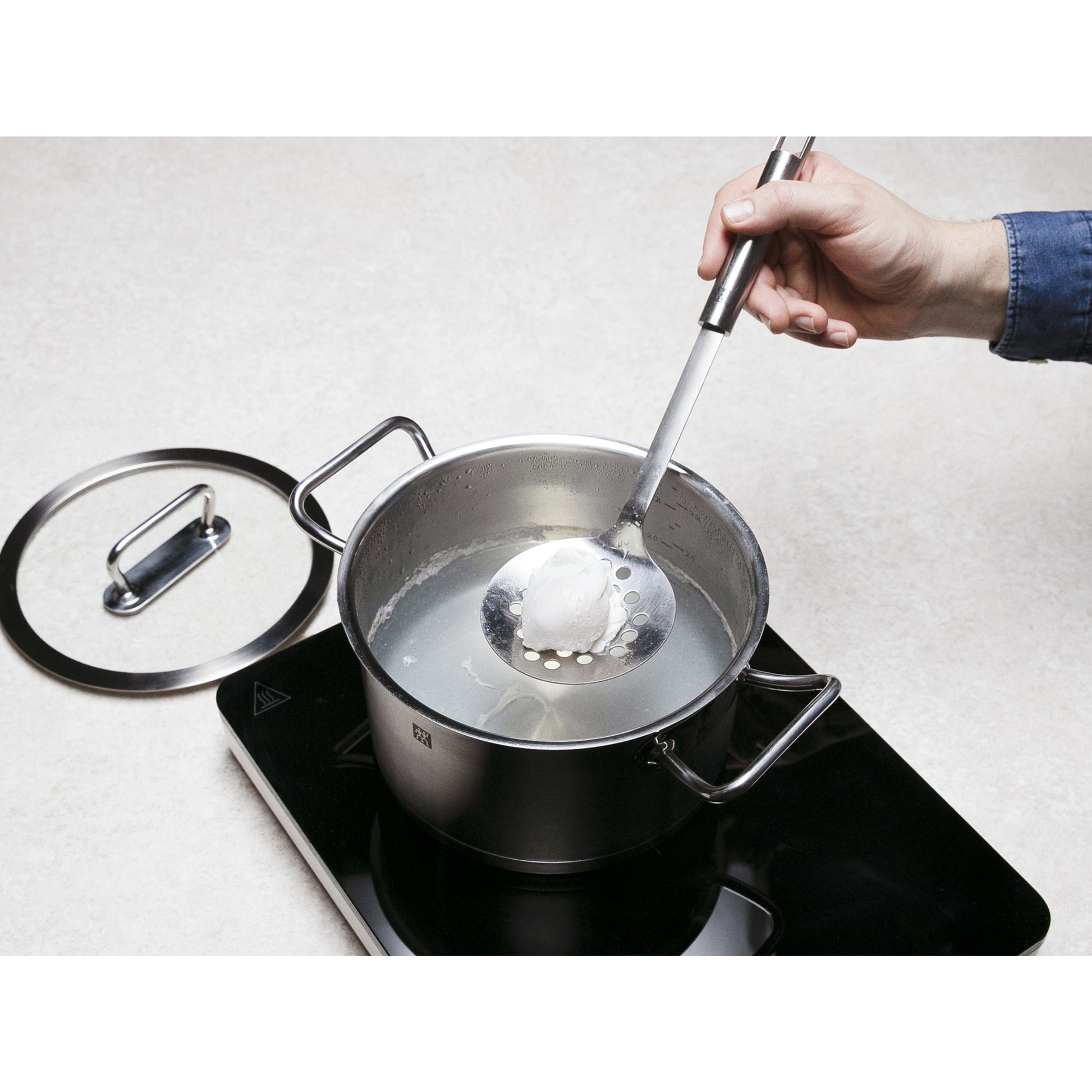 ZWILLING Pro 33 cm 18/10 Stainless Steel Skimming Ladle, Silver-Slotted Spoon-DECOROLALA