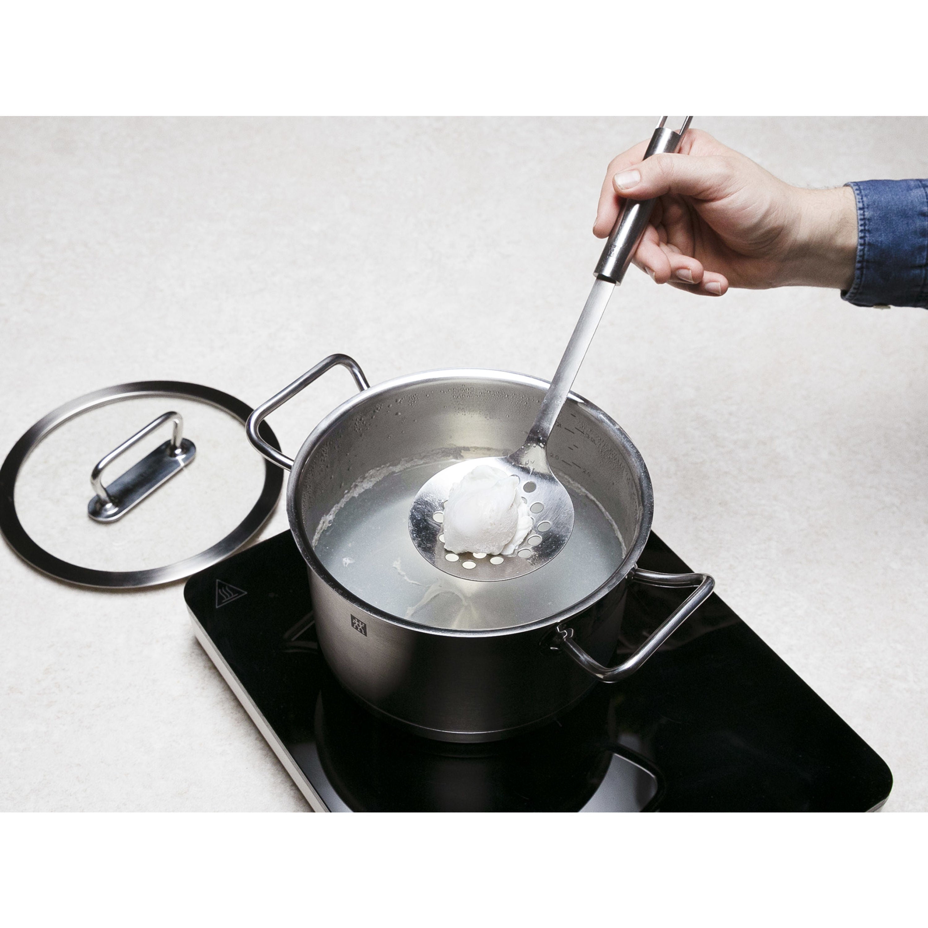 ZWILLING Pro 33 cm 18/10 Stainless Steel Skimming Ladle, Silver-Slotted Spoon-DECOROLALA