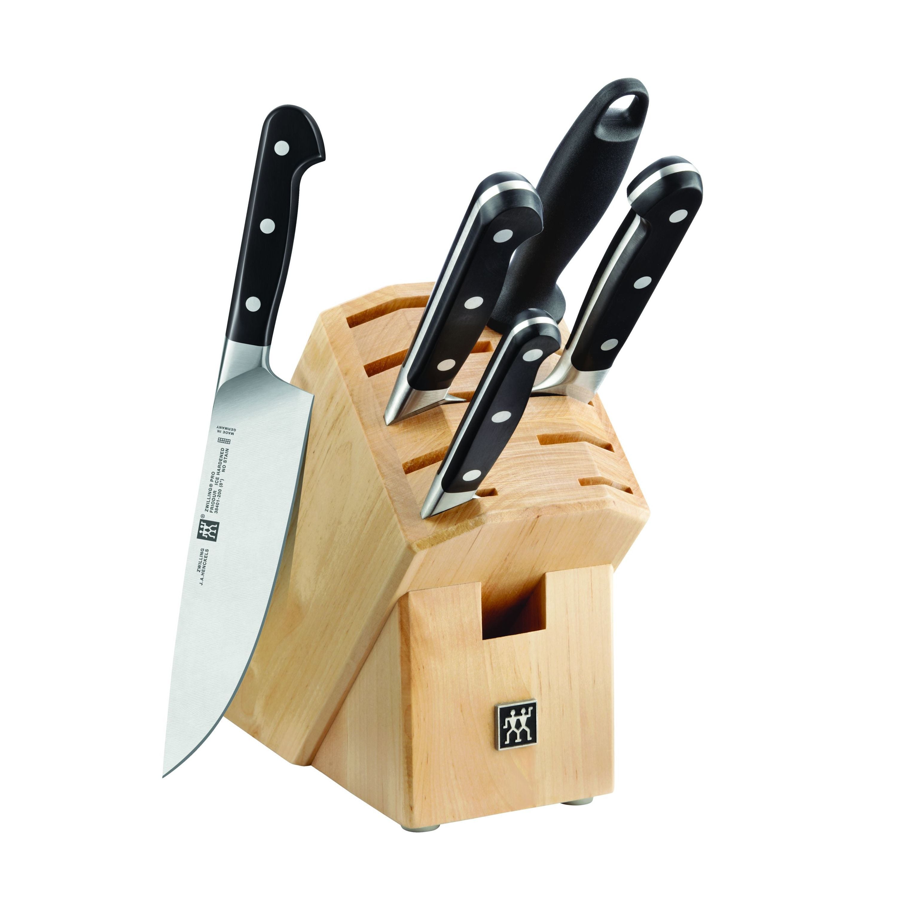 ZWILLING Pro 6 Piece Knife Block Set, Nature-Knife Set-DECOROLALA