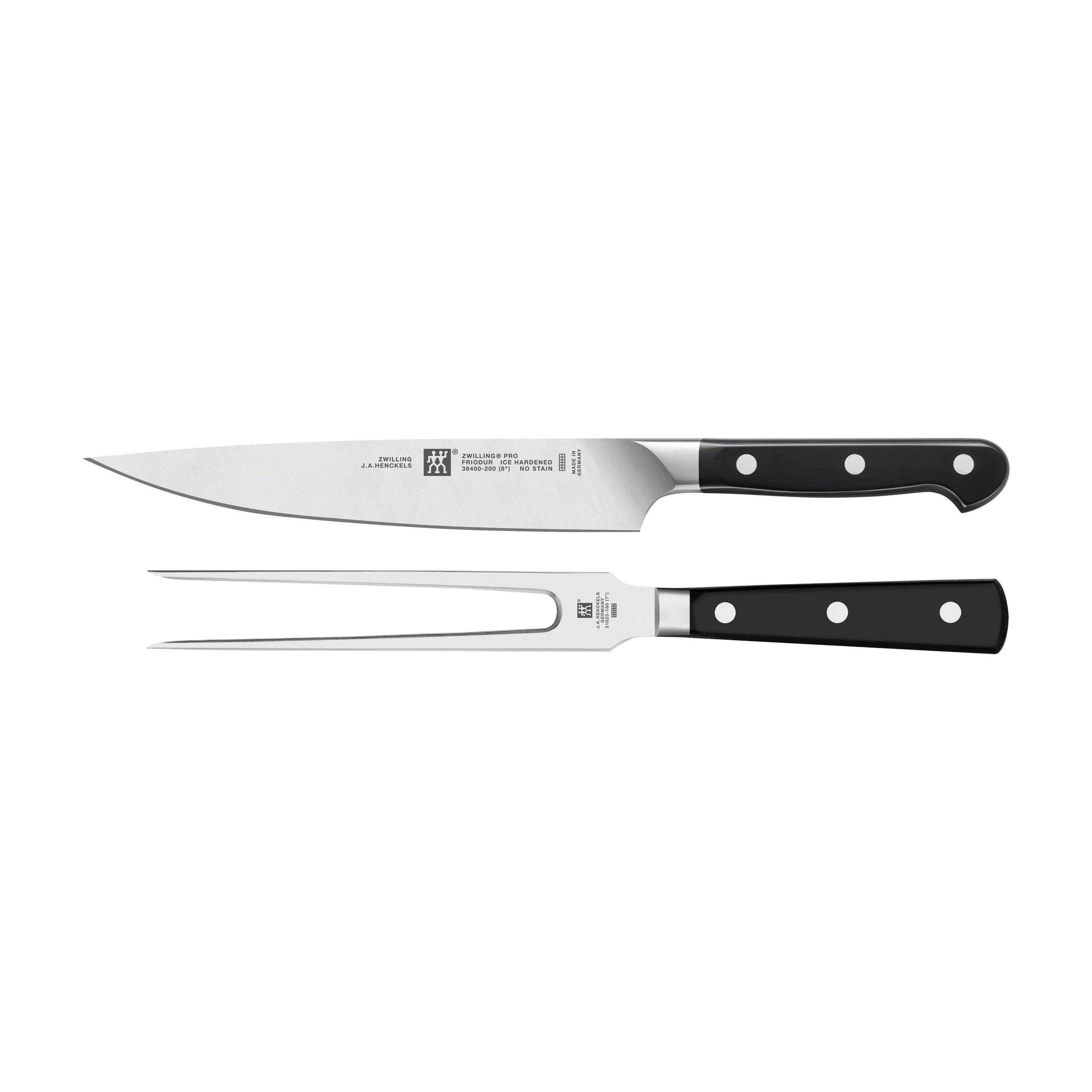 ZWILLING Pro 8" Slicing Knife & 7" Carving Fork-Knife Set-DECOROLALA