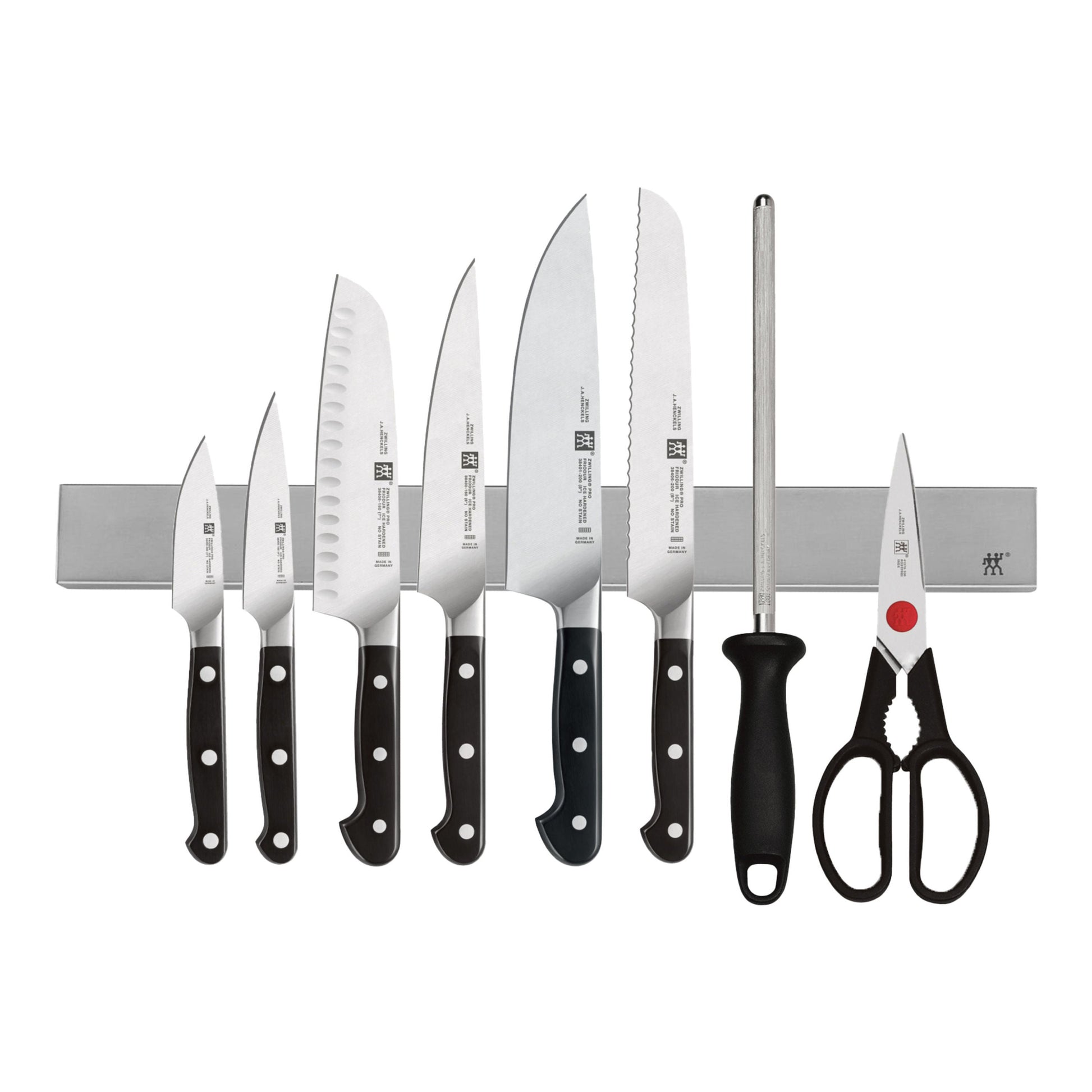 ZWILLING Pro Nine Pc Magnetic Knife Bar Set 18 cm Special Formula Steel-n/a-DECOROLALA