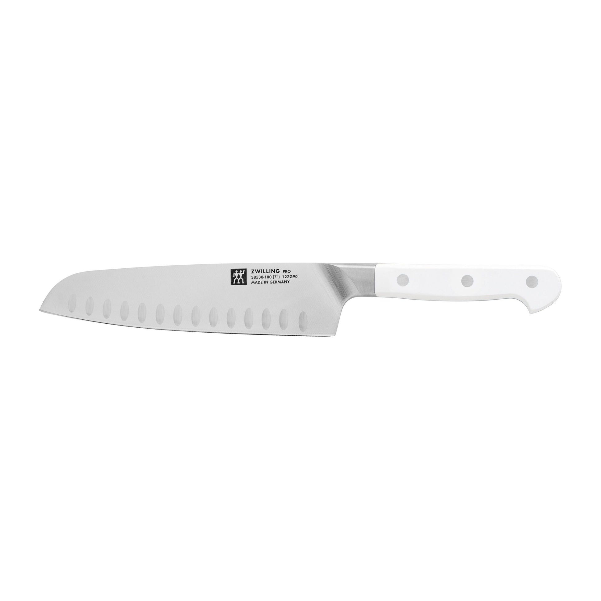 ZWILLING Pro le blanc 7 inch Santoku, White-Santoku Knife-DECOROLALA