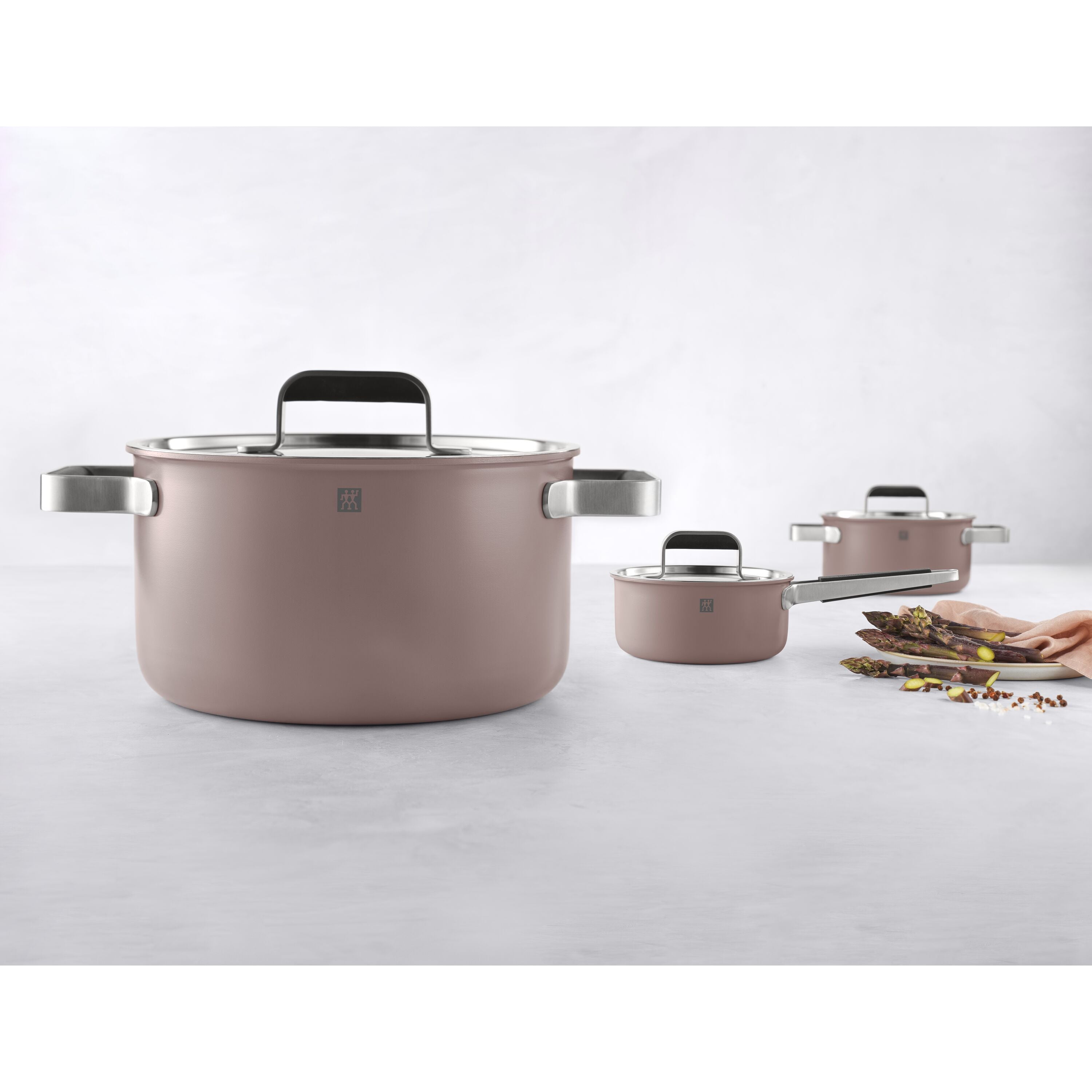 ZWILLING Pure Cookware Set, 6 Piece 18/10 Stainless Steel, Rose-Cookware Set-DECOROLALA