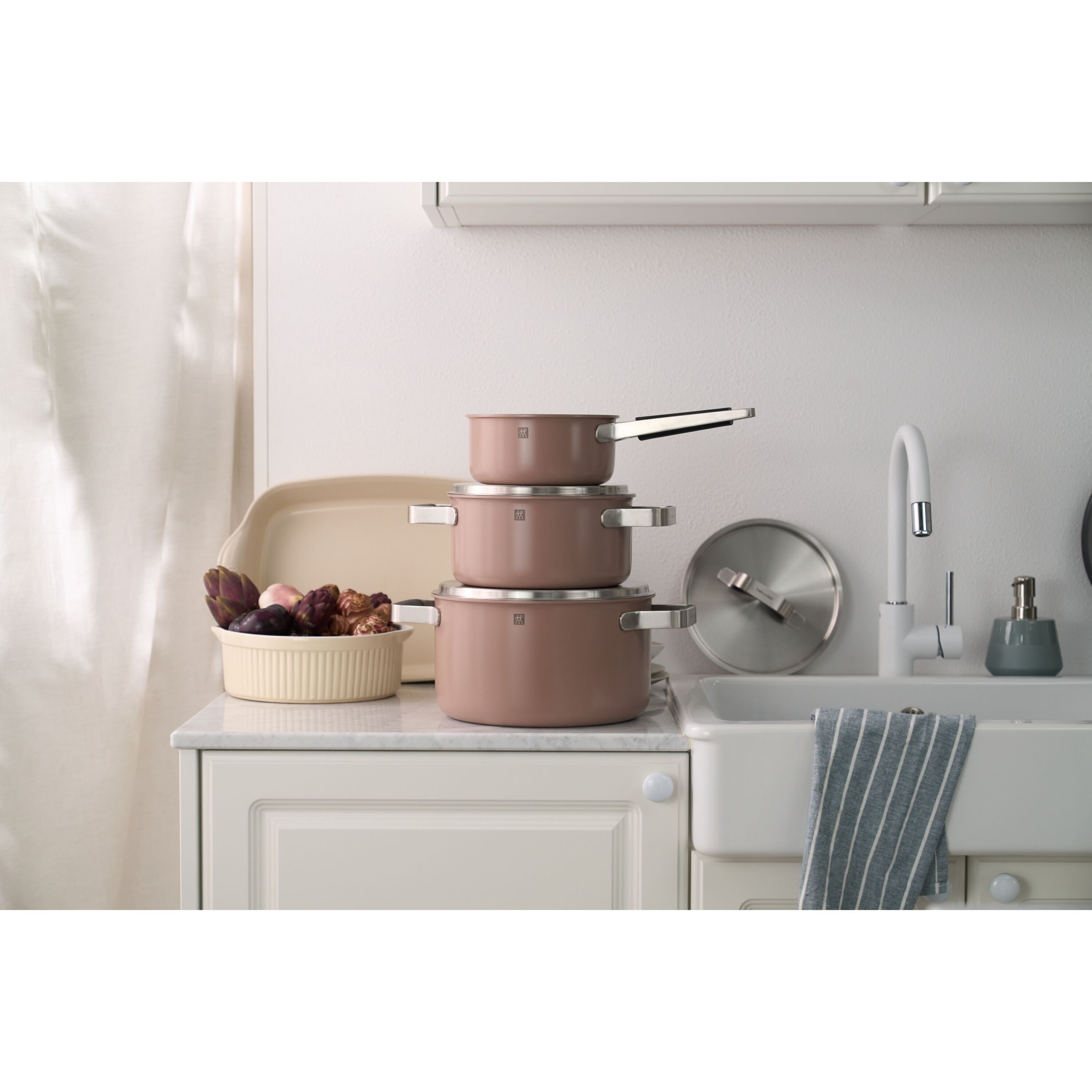 ZWILLING Pure Cookware Set, 6 Piece 18/10 Stainless Steel, Rose-Cookware Set-DECOROLALA