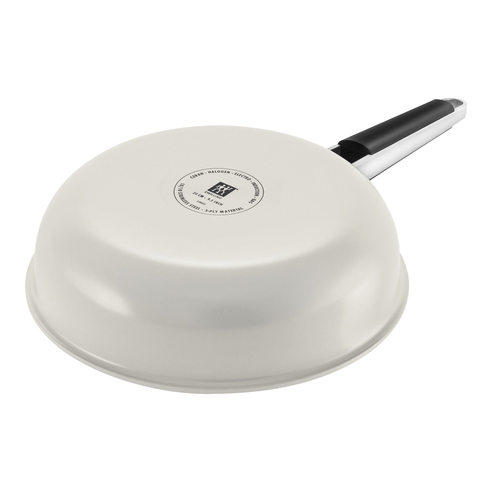 ZWILLING Pure Frying Pan, 24 cm / 9.5 inch, 18/10 Stainless Steel, Ivory-White-n/a-DECOROLALA