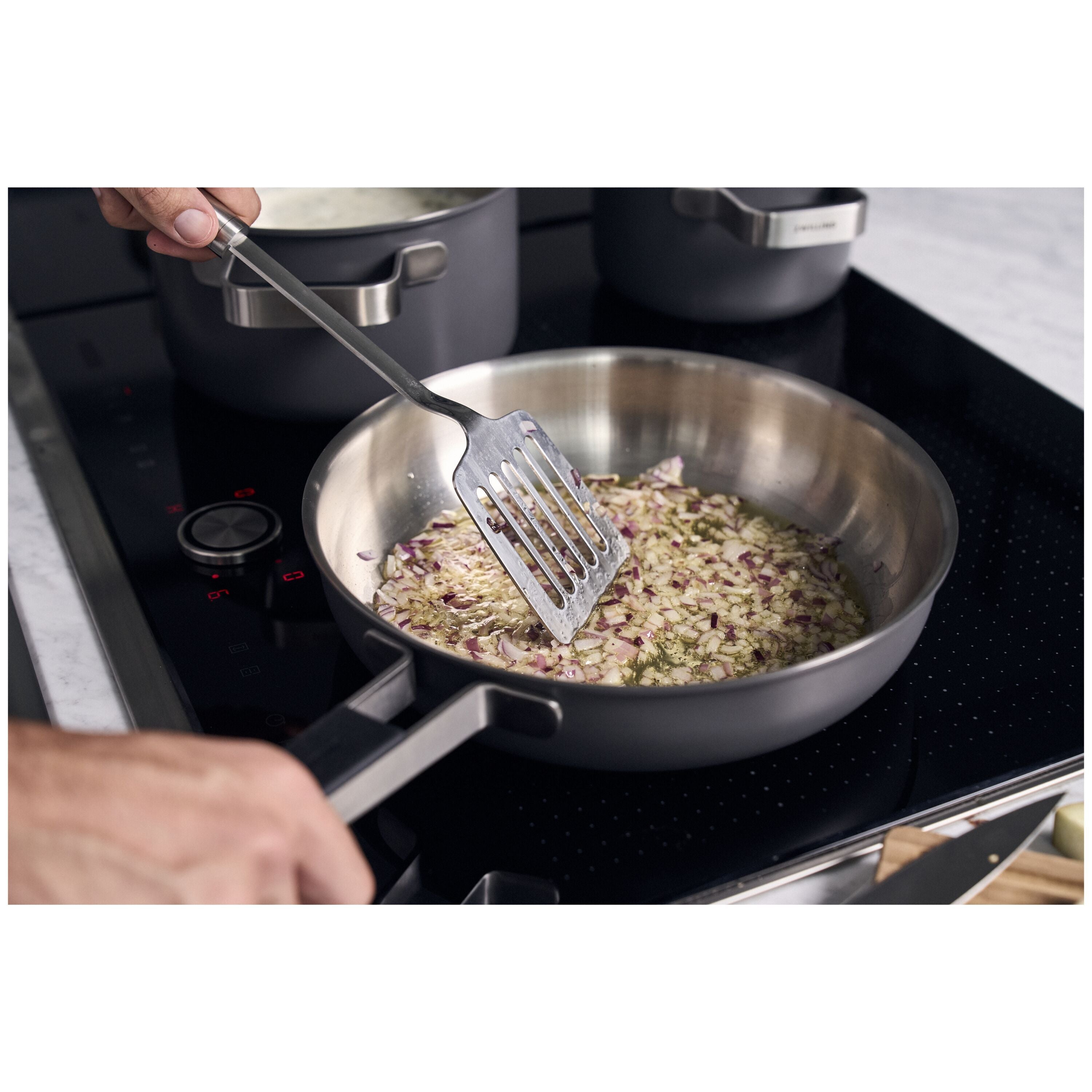 ZWILLING Pure Frying Pan, 28 cm / 11 inch, 18/10 Stainless Steel, Grey-Frying Pan-DECOROLALA