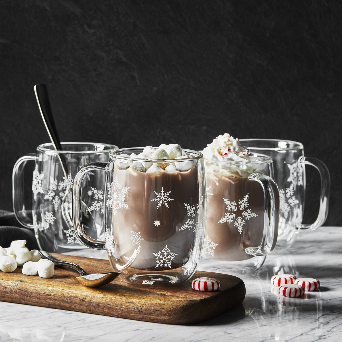 ZWILLING Sorrento Plus Snowflake Double-Walled Mug Set 4 Piece-Mugs-DECOROLALA
