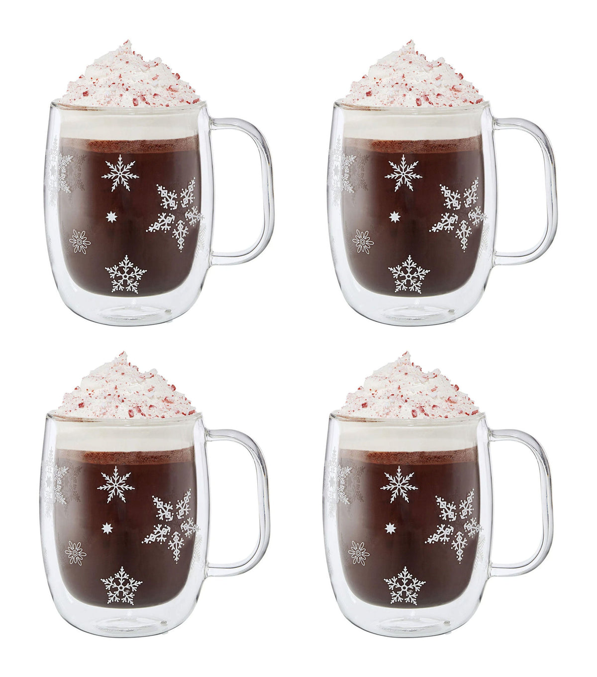 ZWILLING Sorrento Plus Snowflake Double-Walled Mug Set 4 Piece-Mugs-DECOROLALA