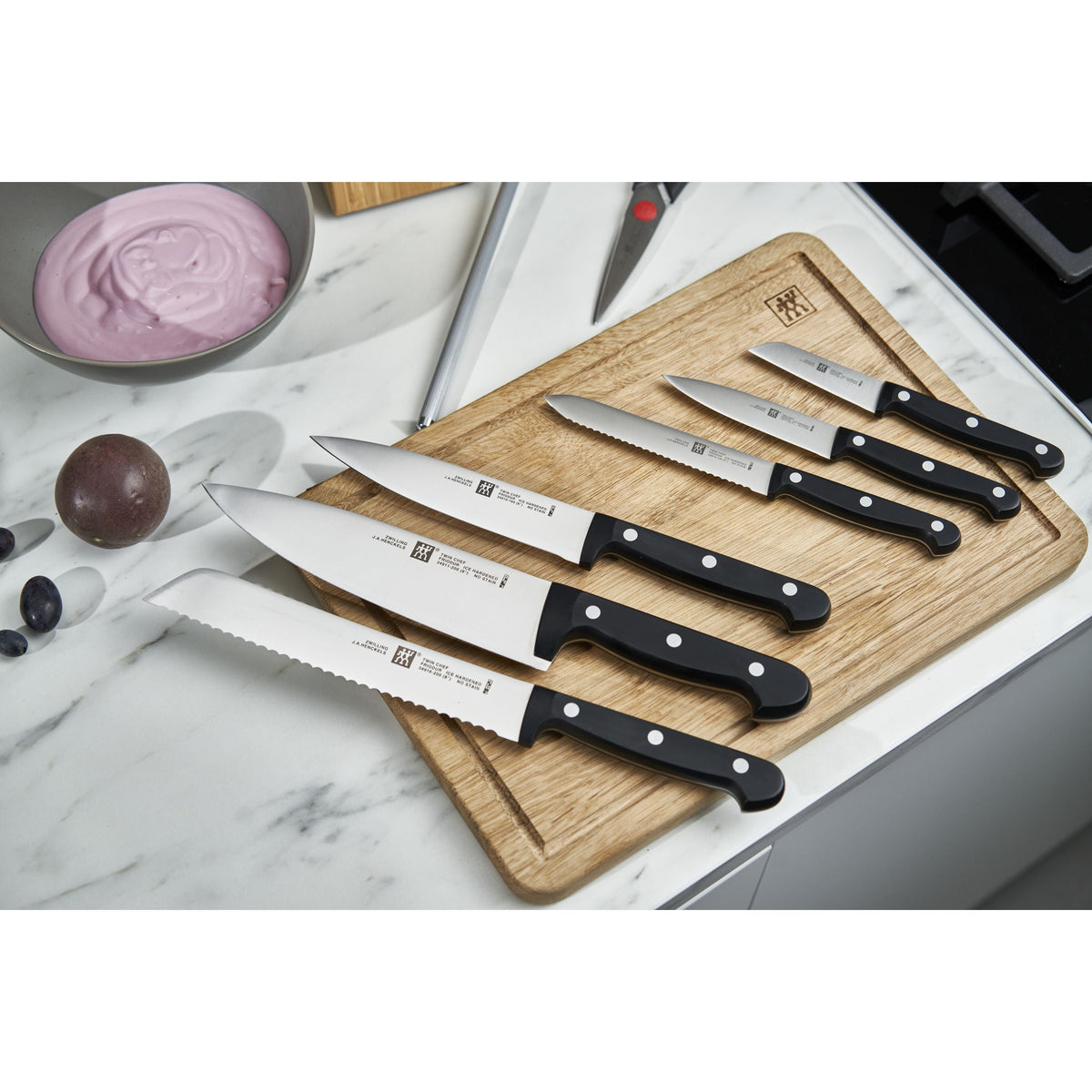 ZWILLING TWIN Chef 2 9-Piece Knife Block Set Anthracite-Knife Sets-DECOROLALA