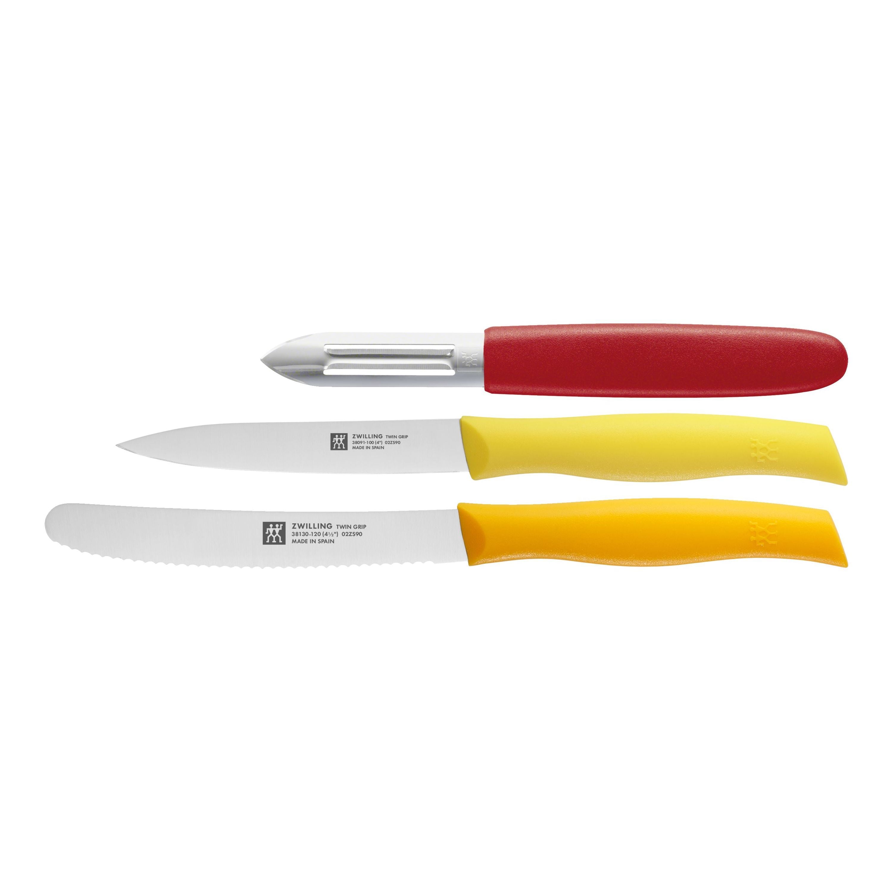 ZWILLING TWIN Grip 3 Piece Knife Set, Mixed Colours-Knife Set-DECOROLALA