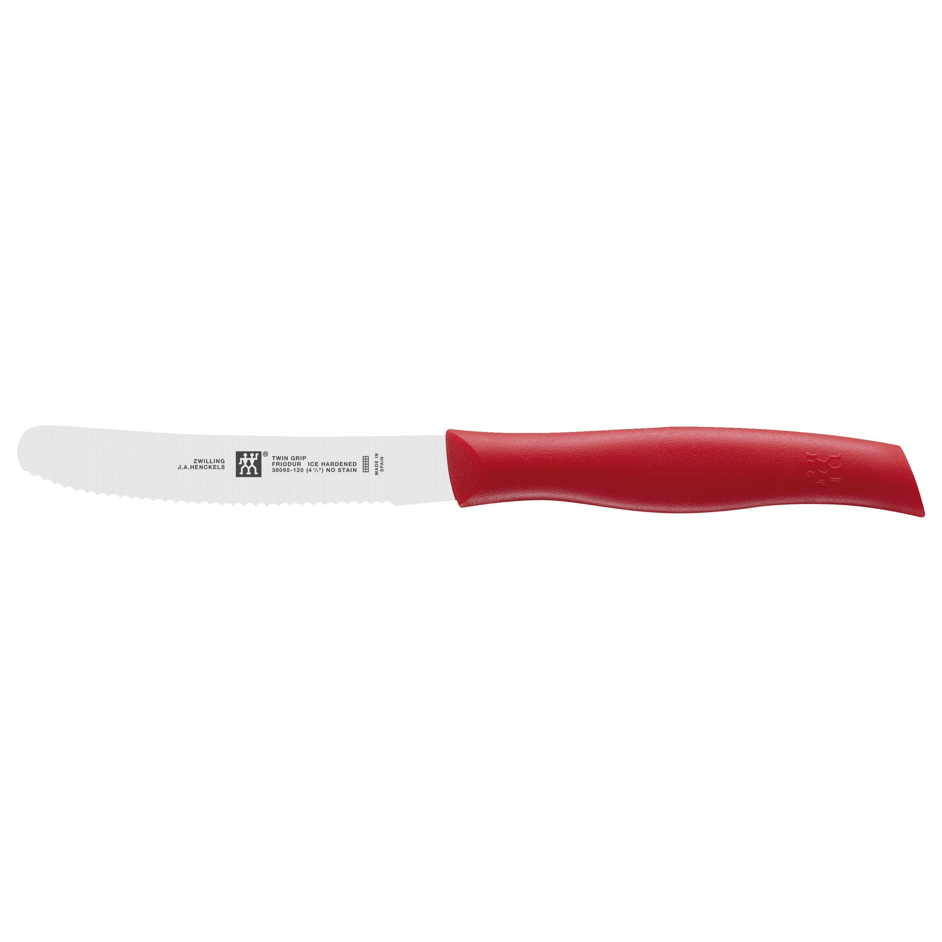 ZWILLING TWIN Grip 4.5" Serrated Utility Knife Red-Utility Knife-DECOROLALA