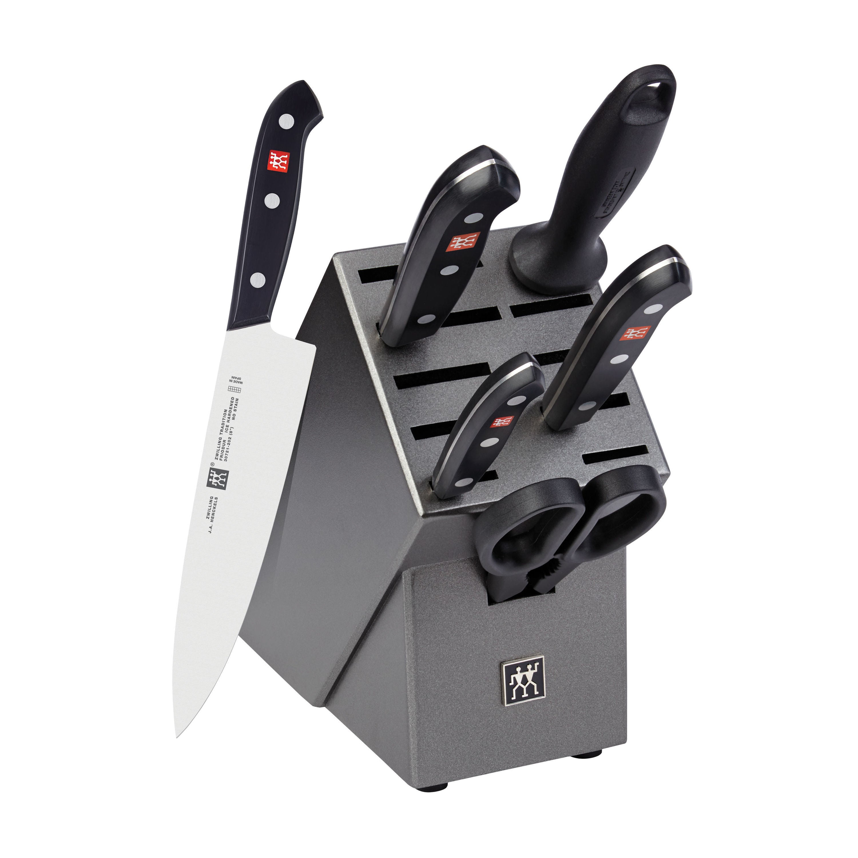 ZWILLING Tradition 7 Piece Knife Block Set, Anthracite-Knife Set-DECOROLALA