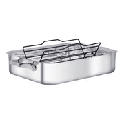 ZWILLING TruClad 9.75 L 18/10 Stainless Steel Rectangular Oven Dish, Silver-Bakeware-DECOROLALA