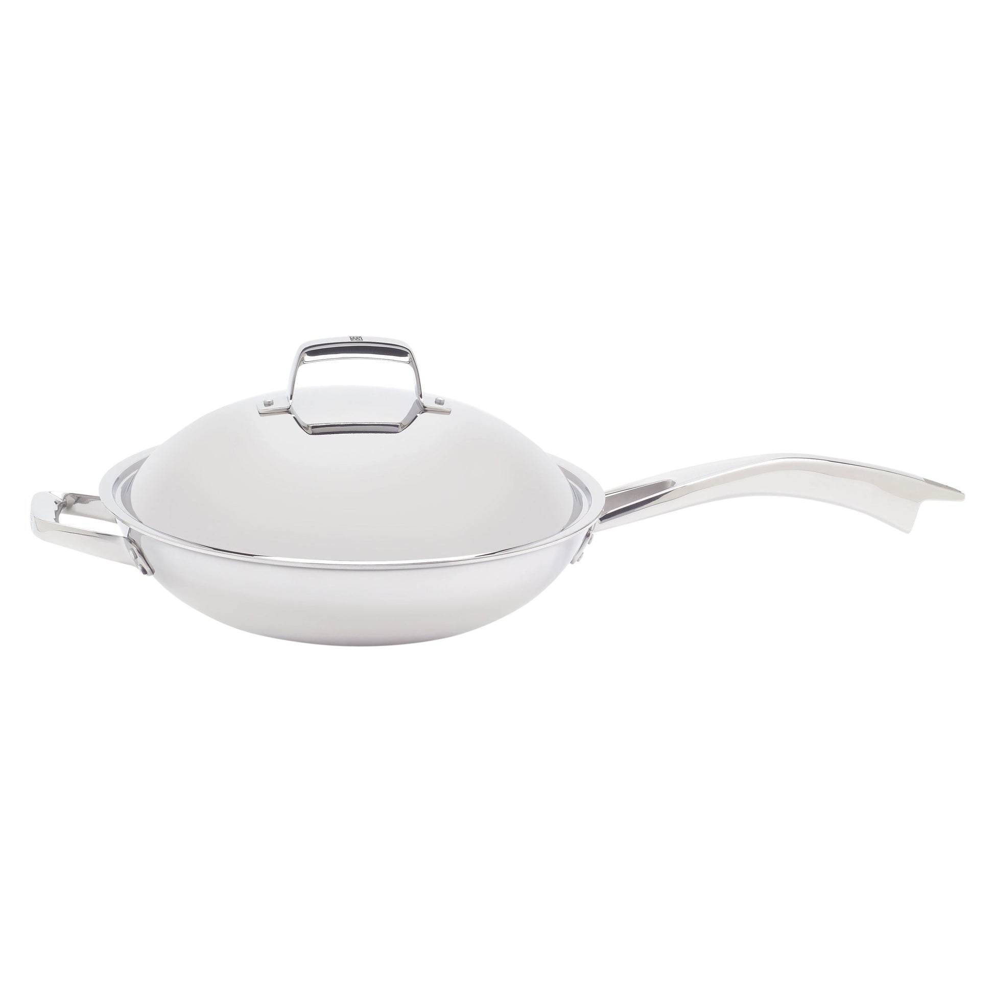 ZWILLING TruClad Wok With Lid, 32 cm / 12.5 inch, 18/10 Stainless Steel-n/a-DECOROLALA