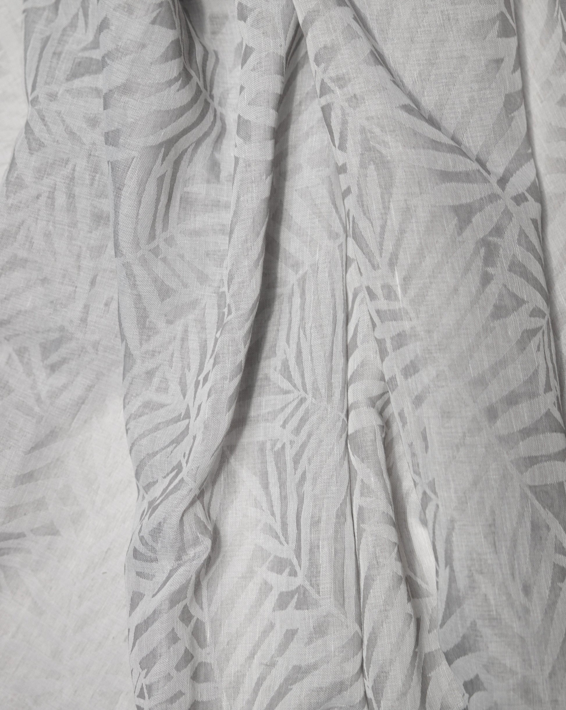 Zacari Woven Leaf Design Textured Semi Sheer Curtain 80"x 95"-Curtains-DECOROLALA
