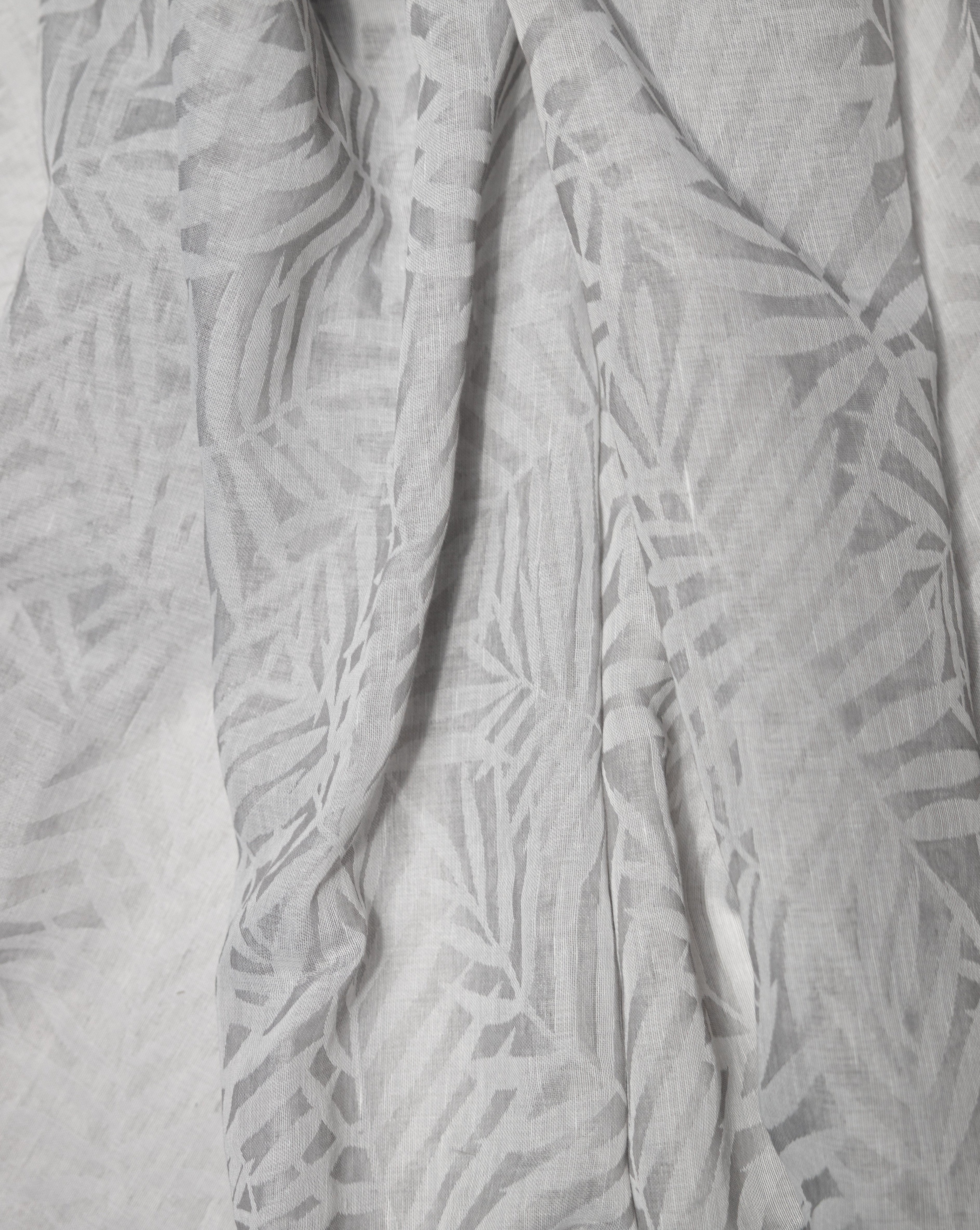 Zacari Woven Leaf Design Textured Semi Sheer Curtain 80"x 95"-Curtains-DECOROLALA