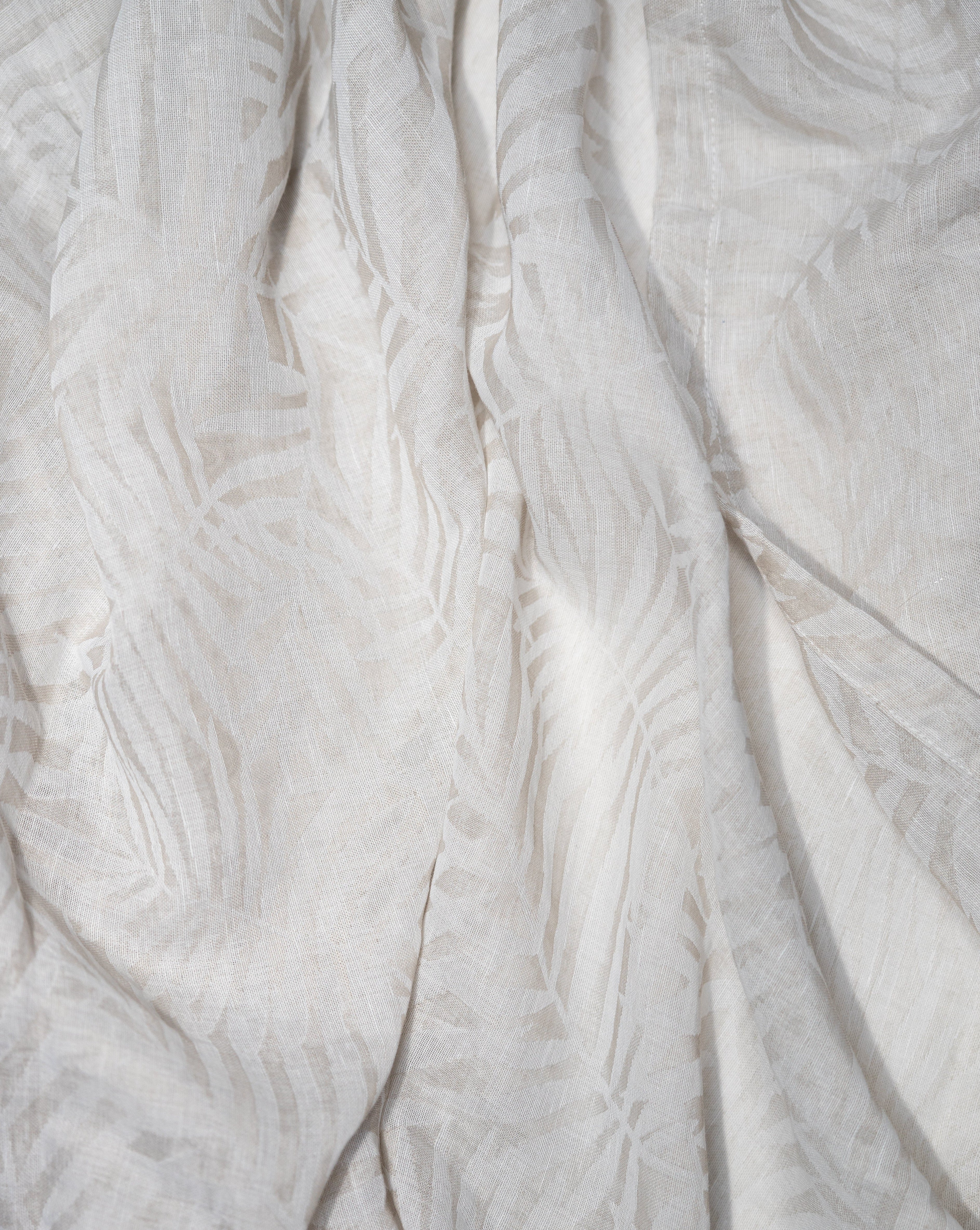 Zacari Woven Leaf Design Textured Semi Sheer Curtain 80"x 95"-Curtains-DECOROLALA