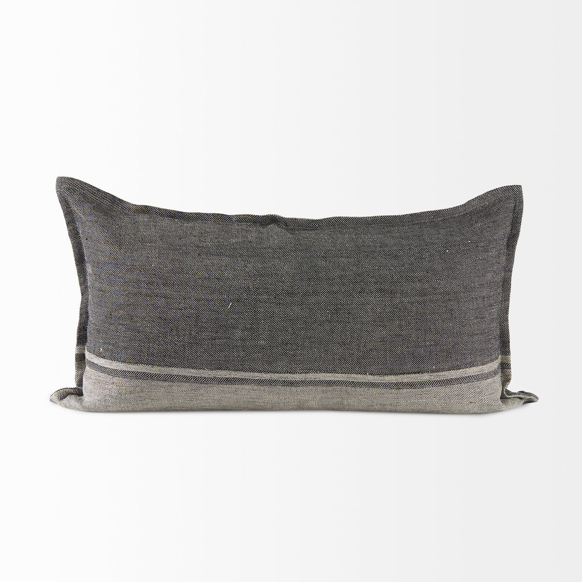 Zadie 14x26 Light Gray and Dark Gray Fabric Color Blocked Pillow Cover-Decorative Pillows-DECOROLALA