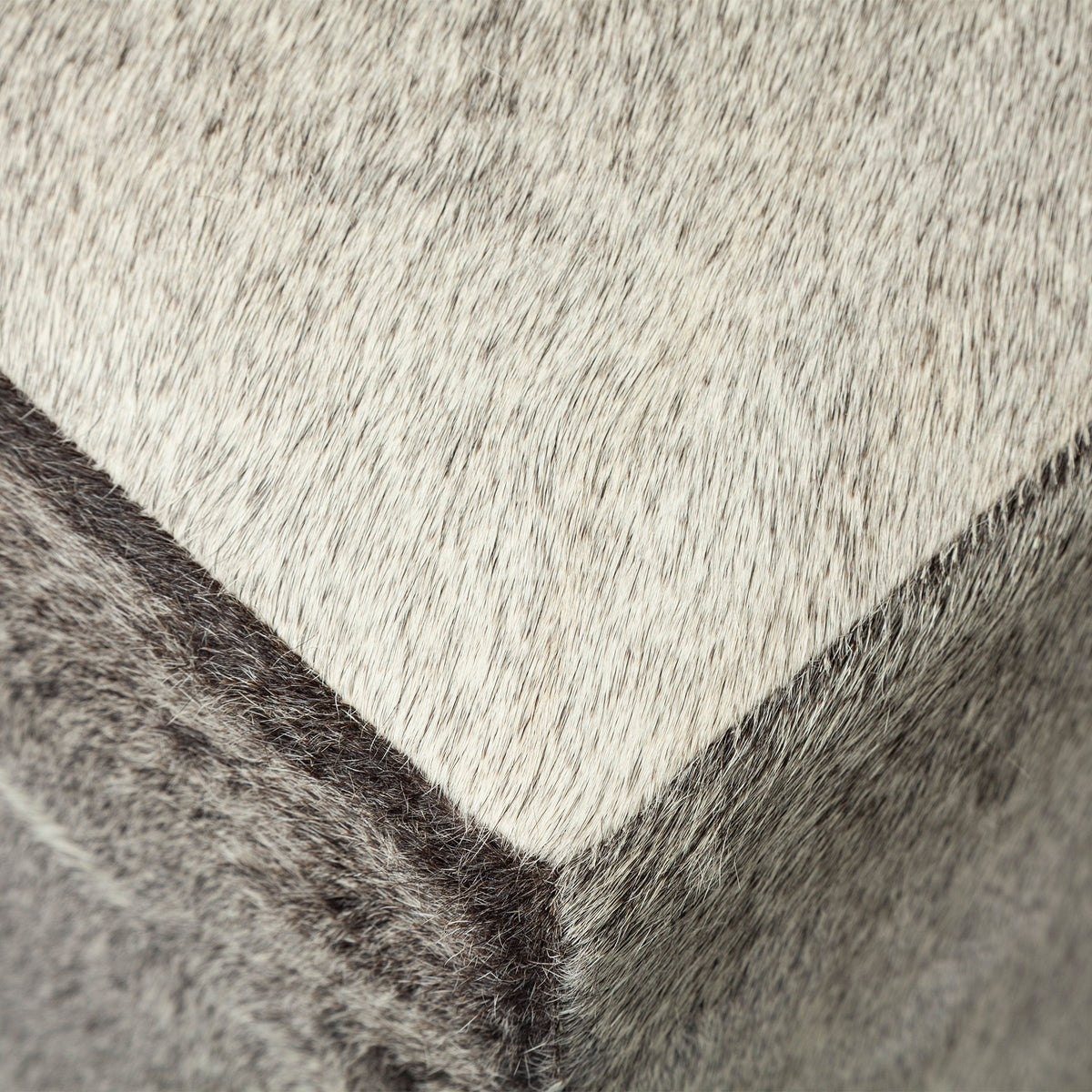 Zahavi I 20" Grey-toned hair-on-hide ottoman-Stools & Ottomans-DECOROLALA
